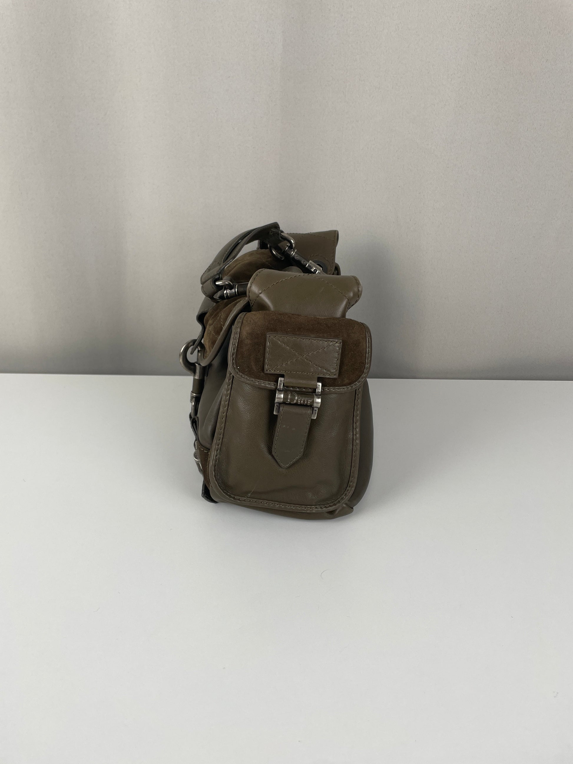 Dior Rebelle green leather handbag