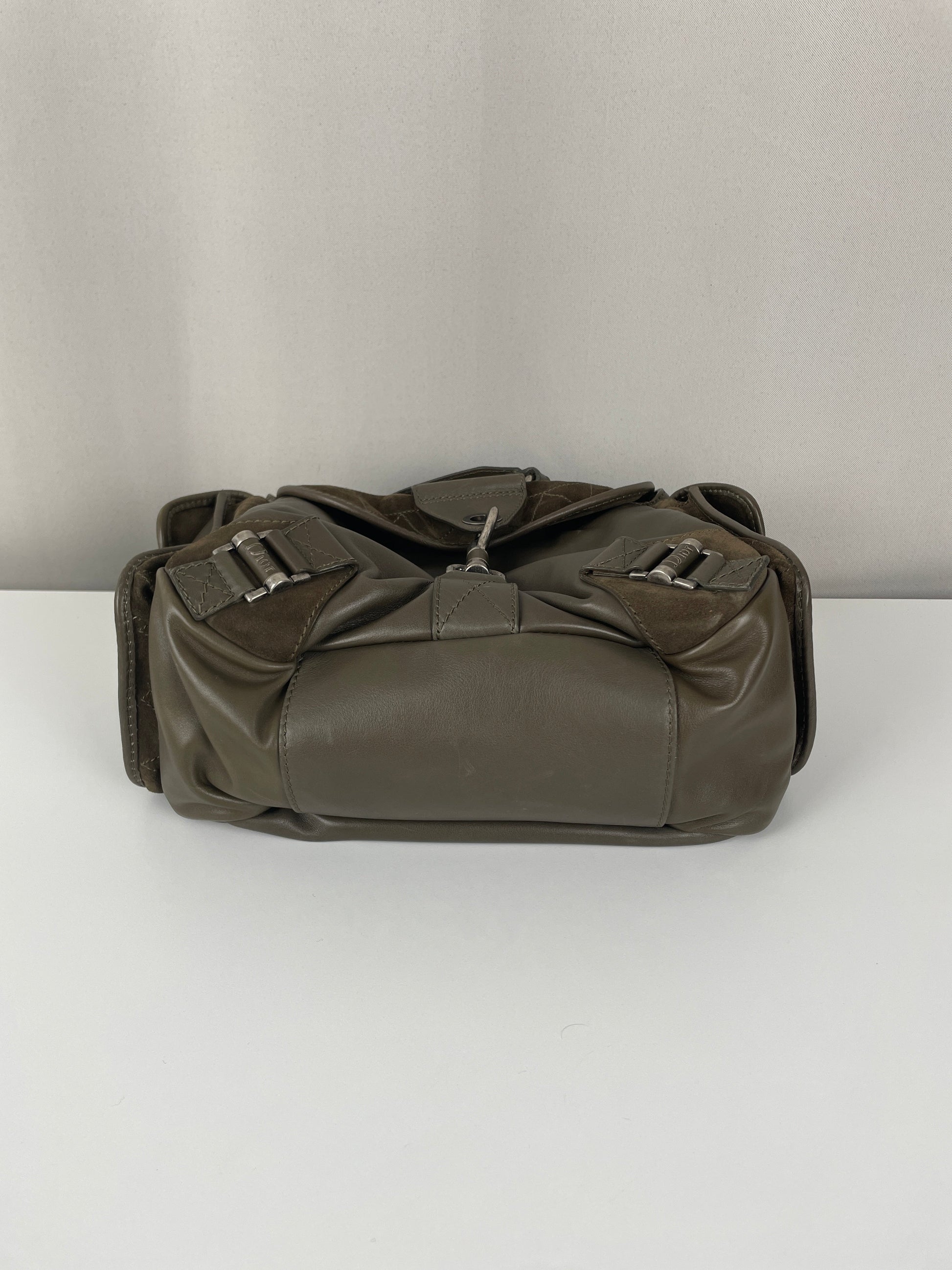 Dior Rebelle green leather handbag