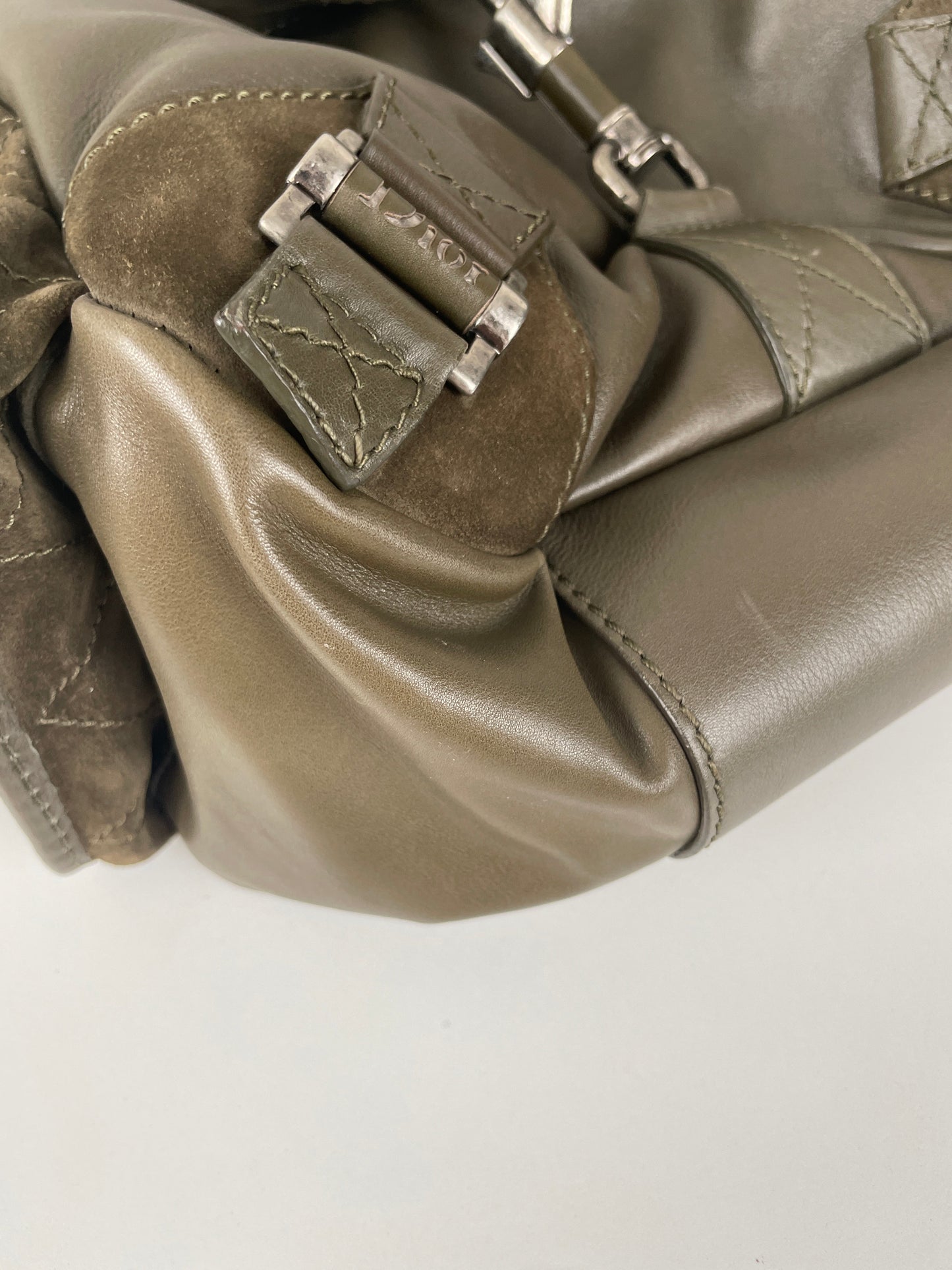 Dior Rebelle green leather handbag