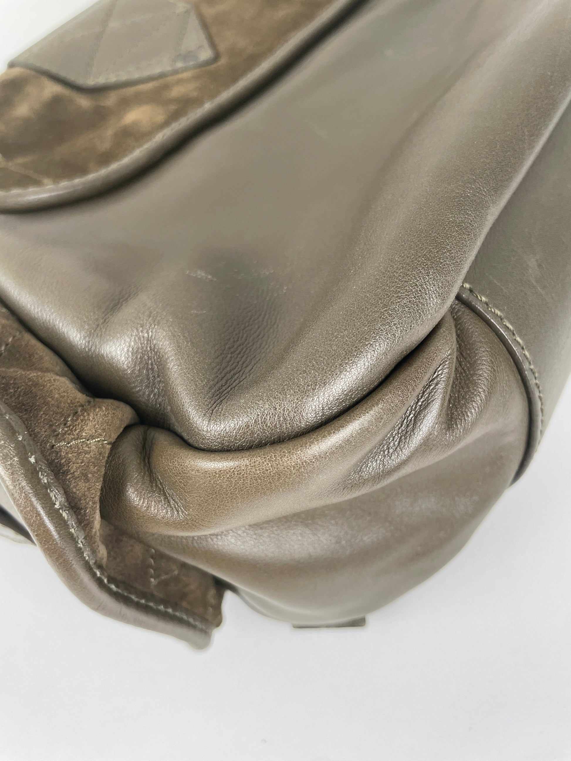 Dior Rebelle green leather handbag