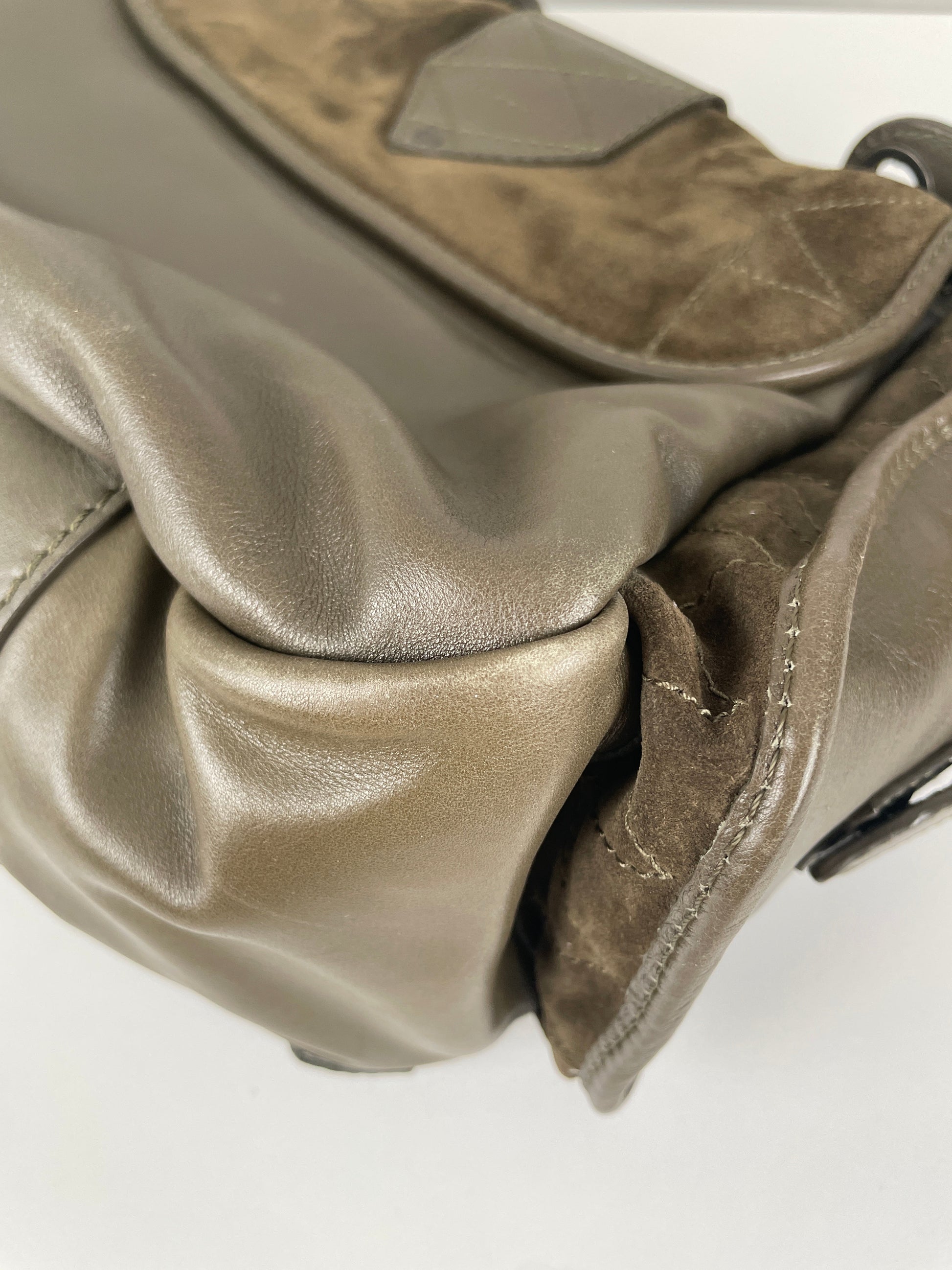 Dior Rebelle green leather handbag