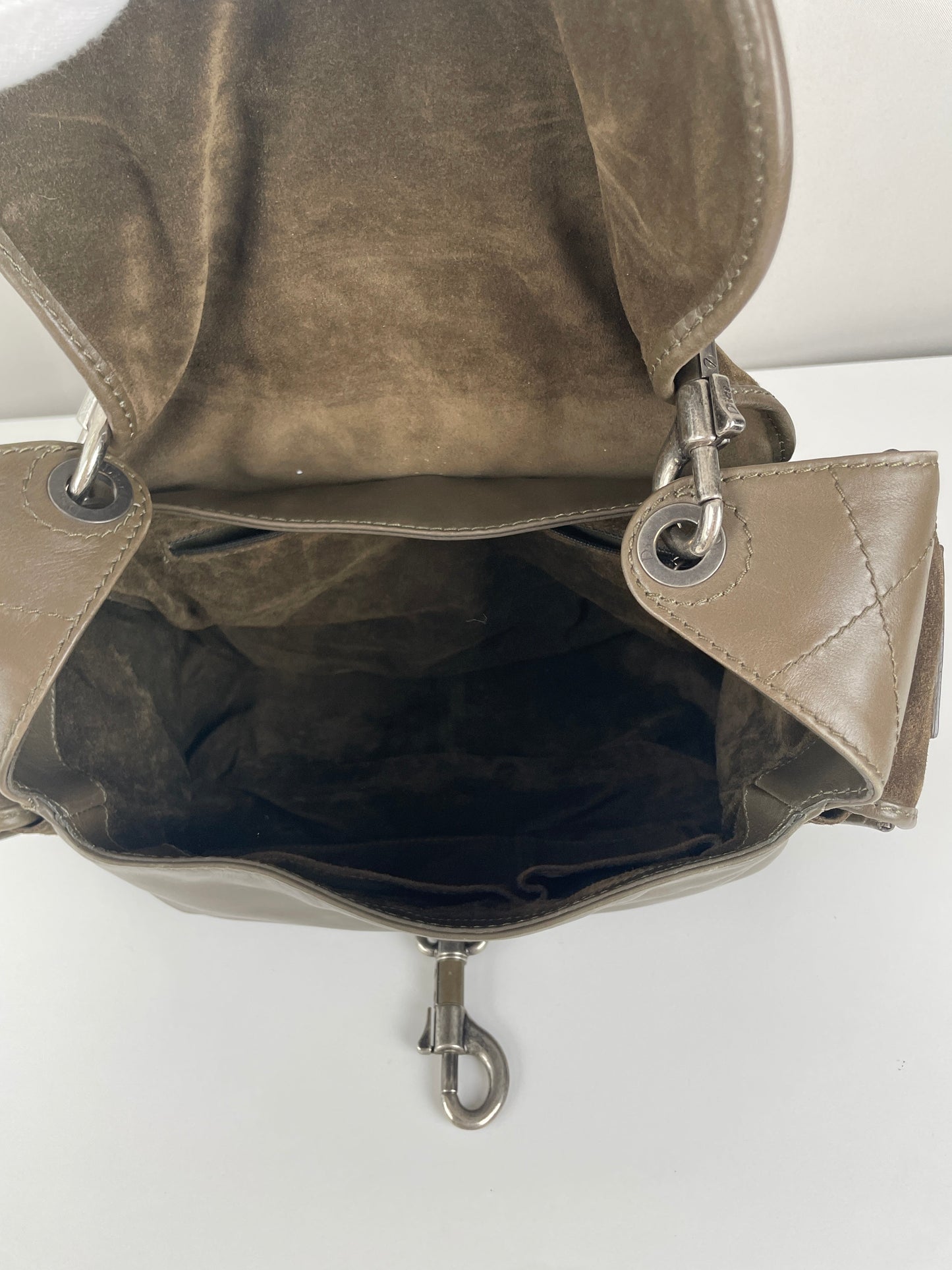Dior Rebelle green leather handbag