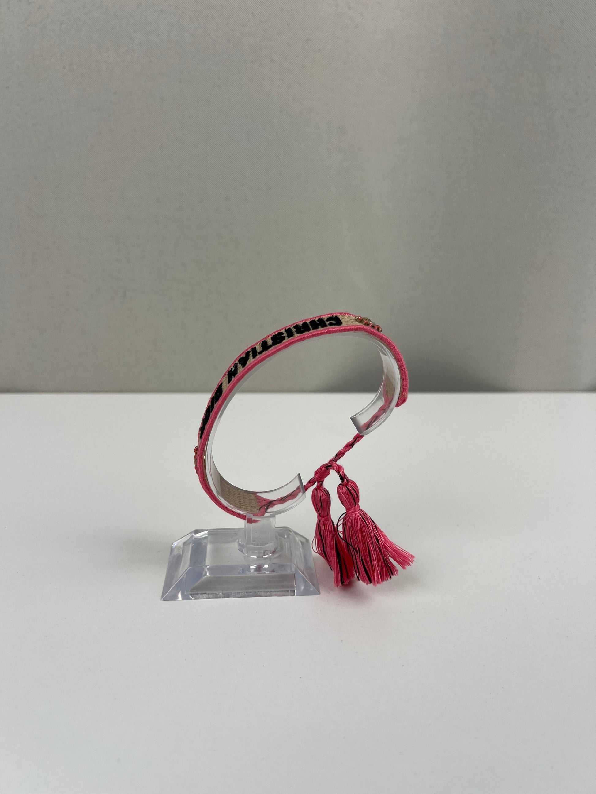 Dior Pink Fabric Bracelet