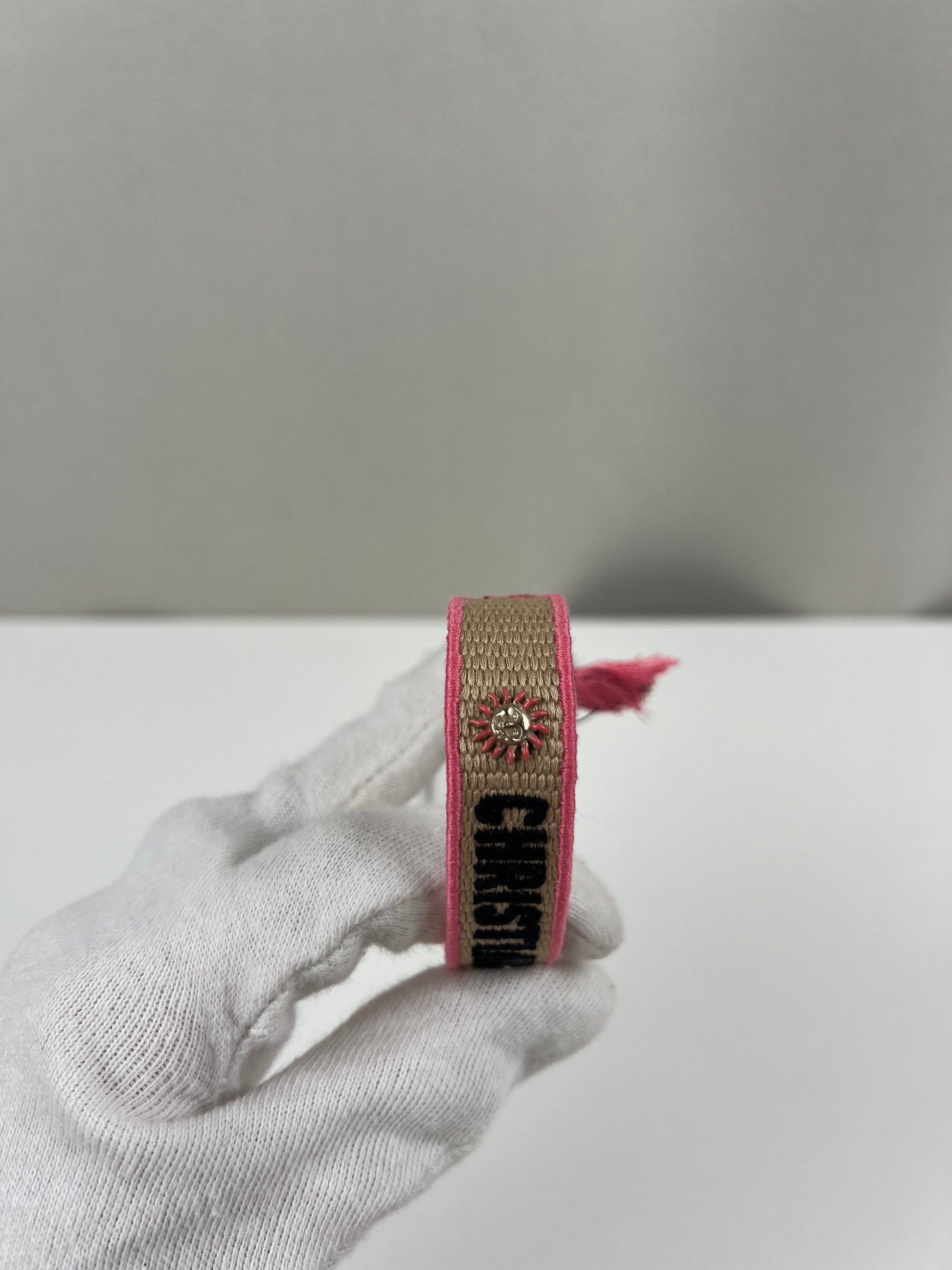 Dior Pink Fabric Bracelet