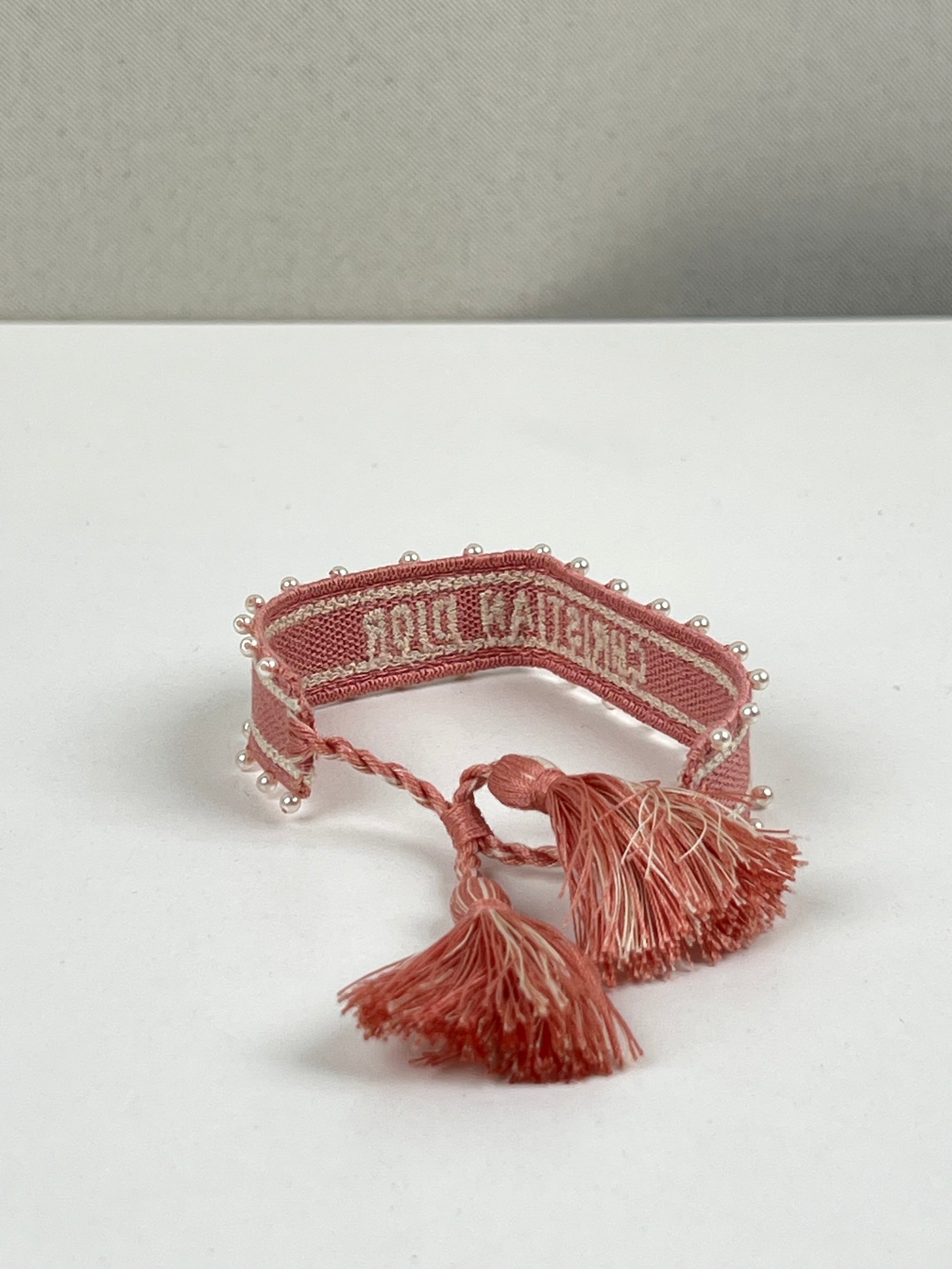 Dior Pink Fabric With Perle Bracelet