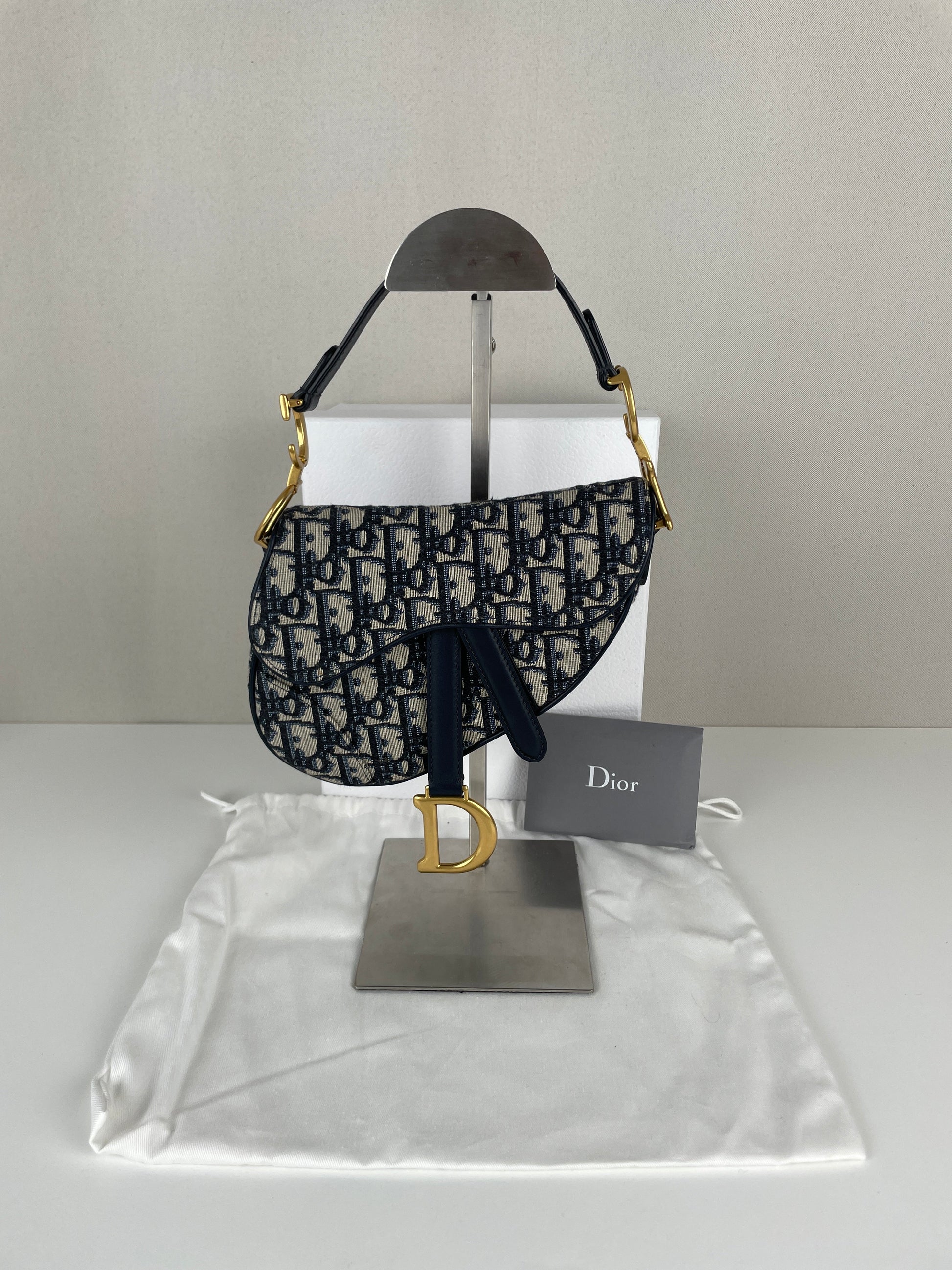 Mini Saddle Dior oblique blue