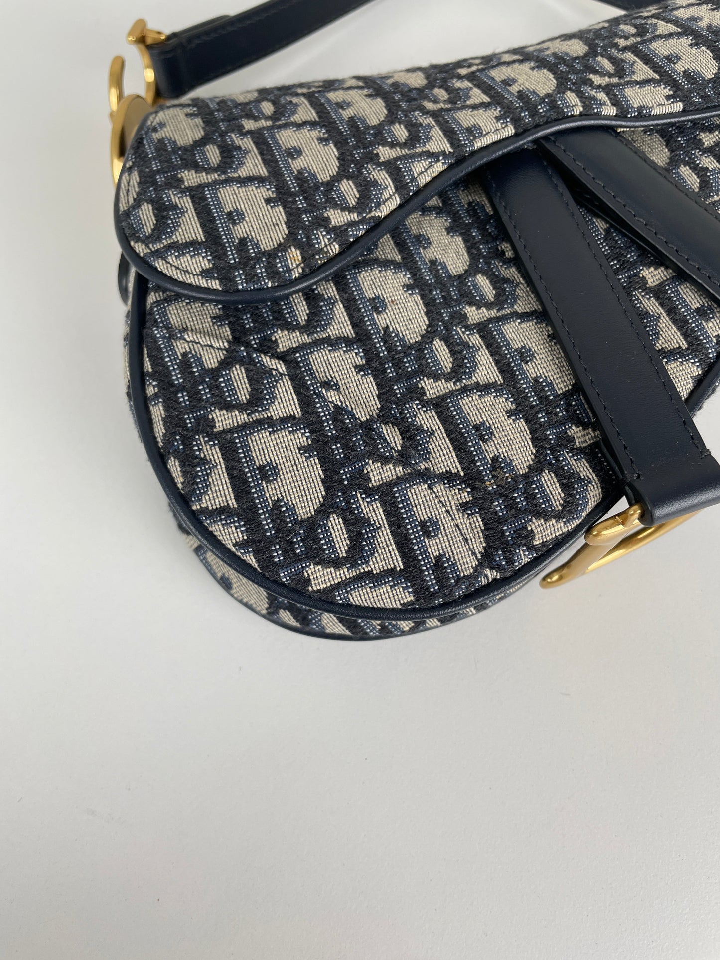 Mini Saddle Dior oblique blue