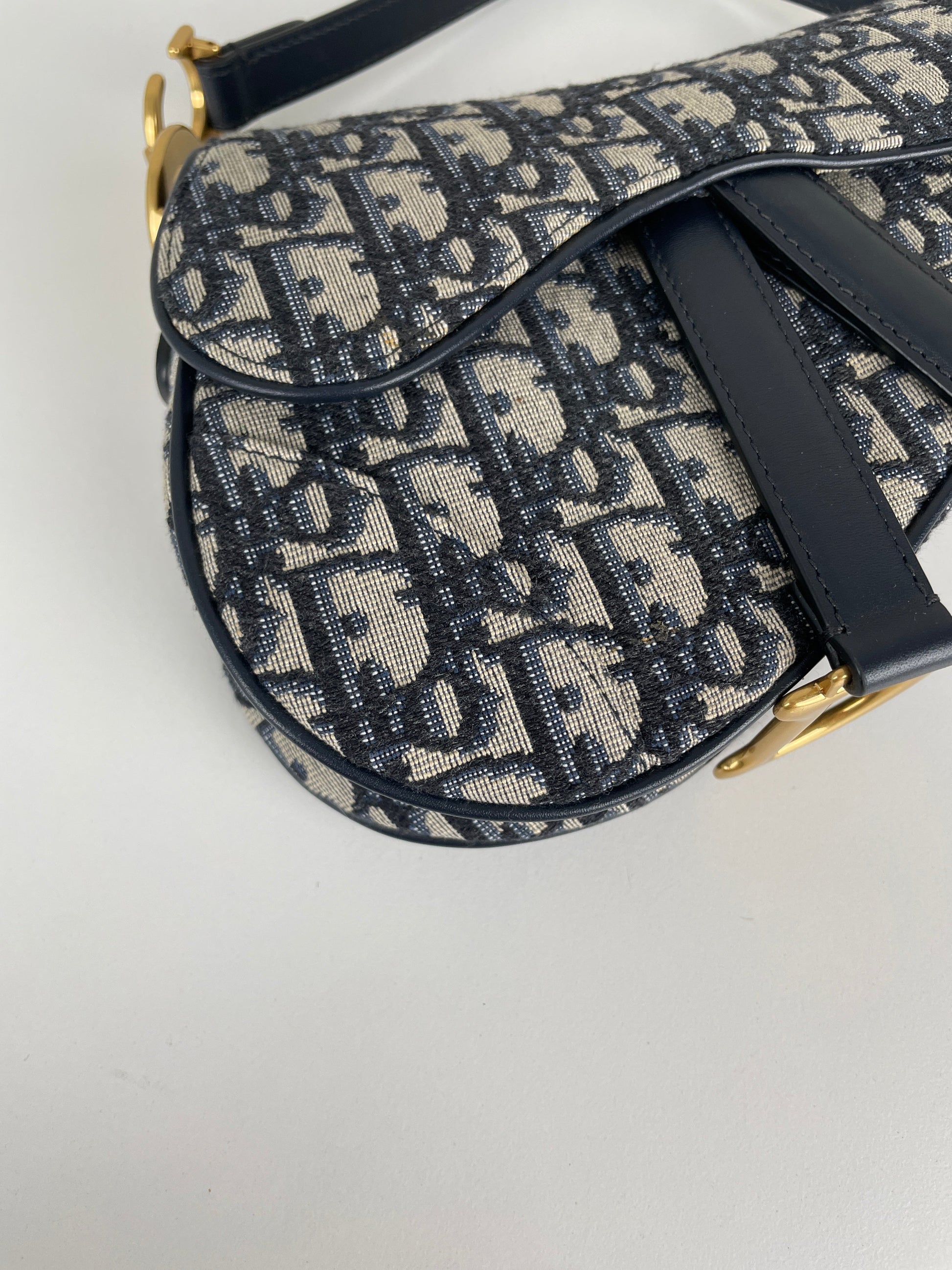 Mini Saddle Dior oblique blue