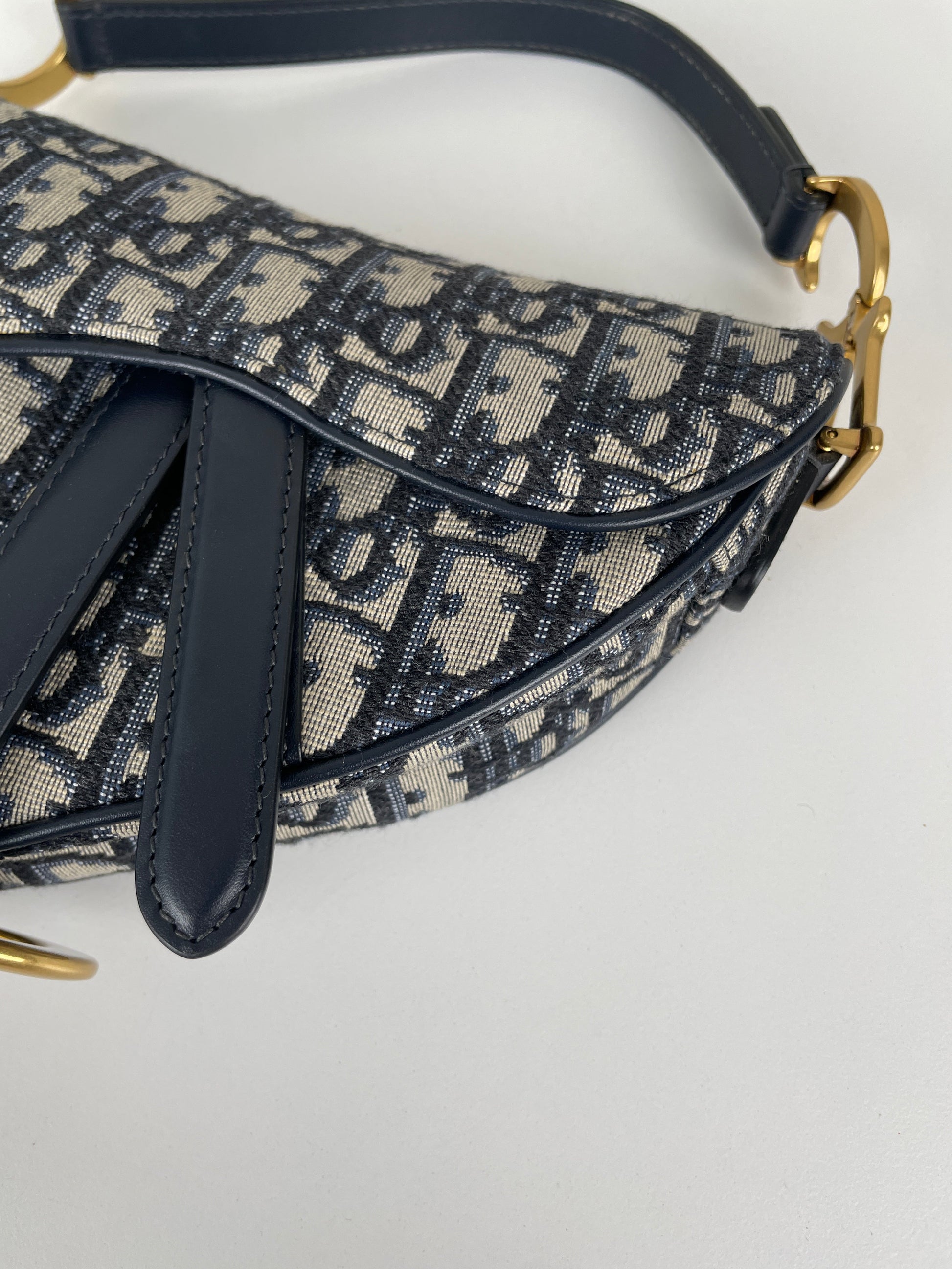 Mini Saddle Dior oblique blue