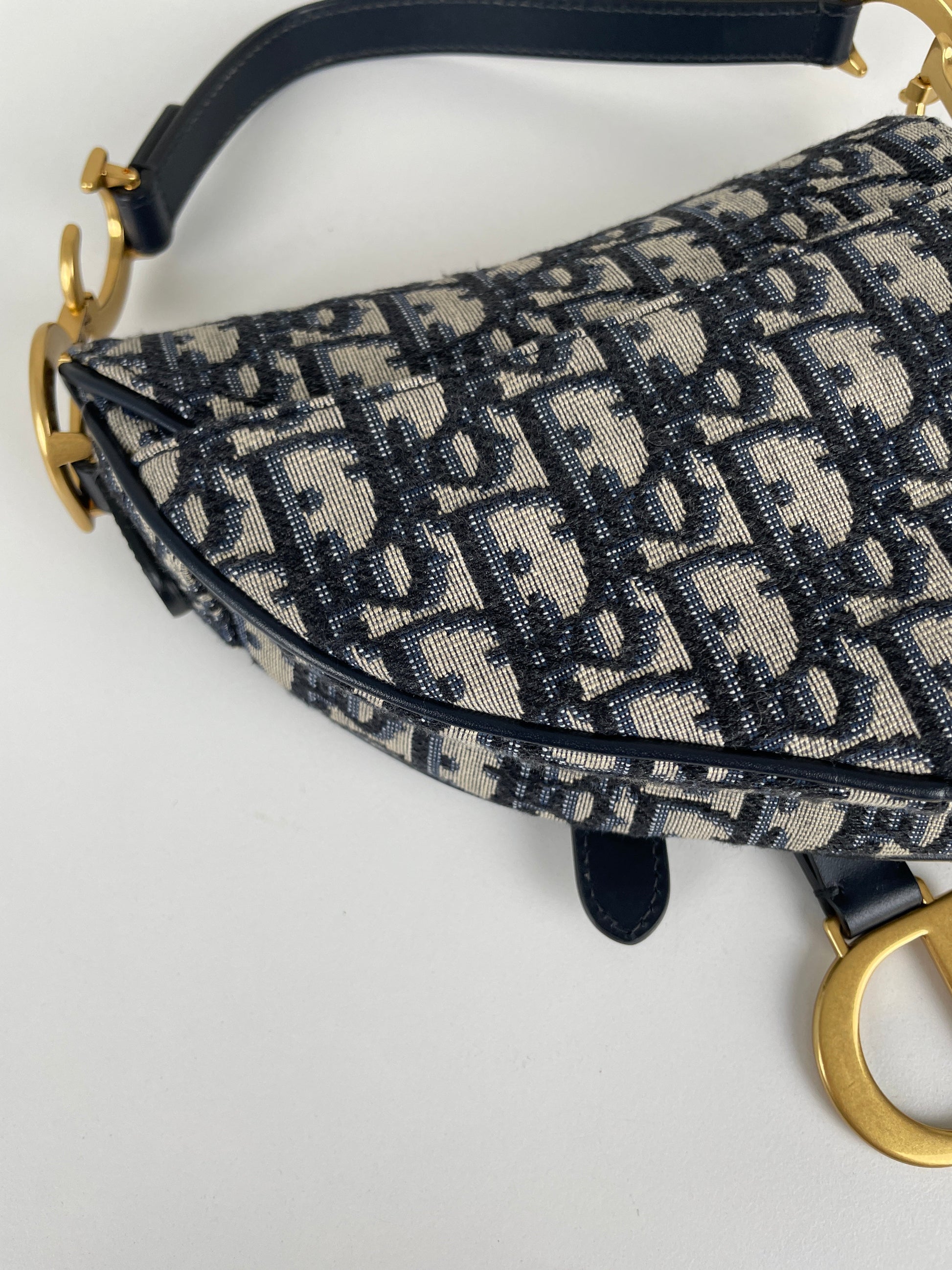 Mini Saddle Dior oblique blue