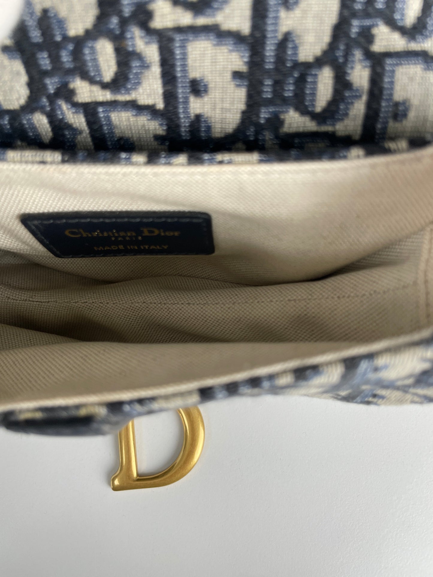 Mini Saddle Dior oblique blue