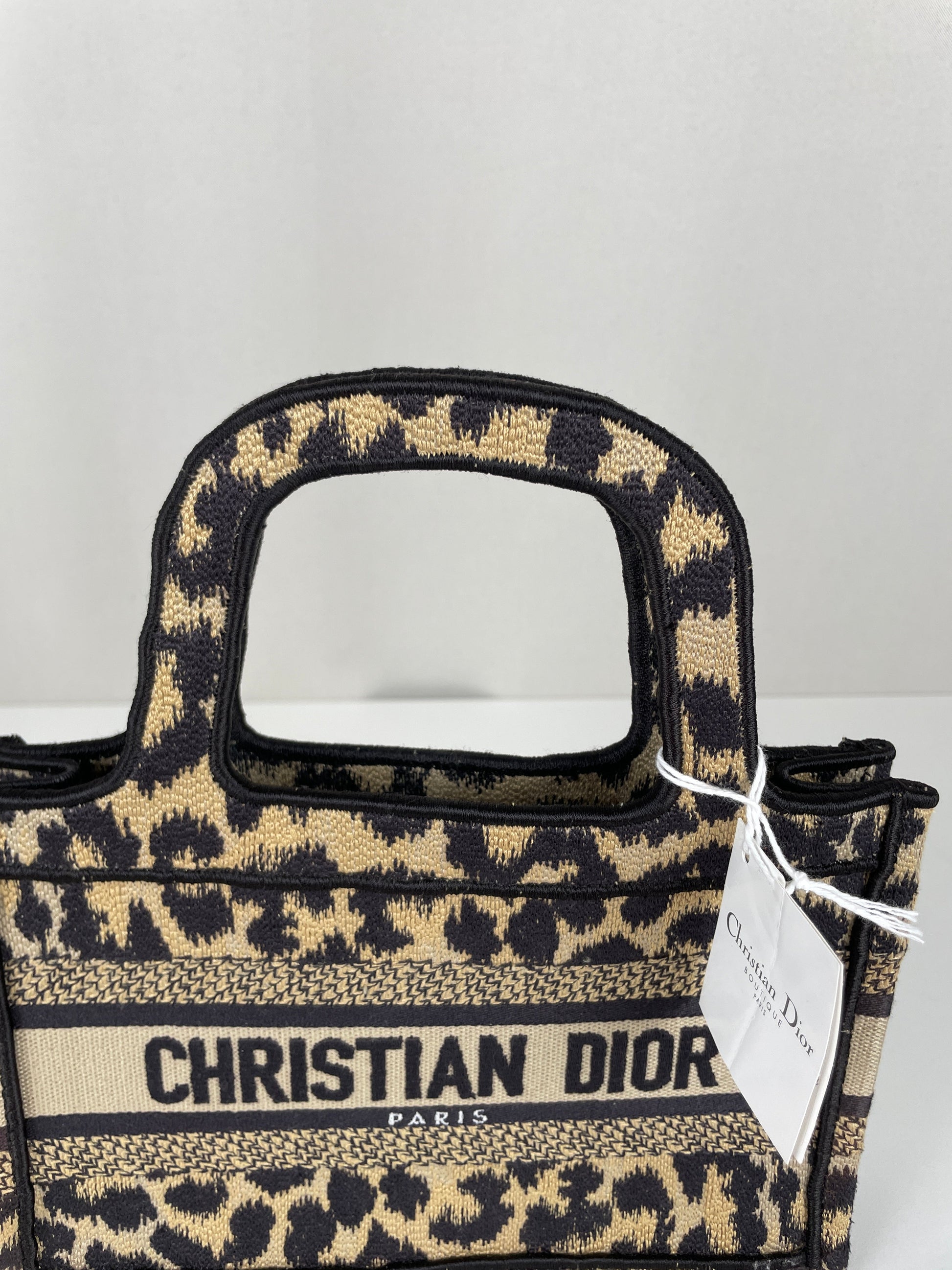Mini Dior Book Tote leopard print bag