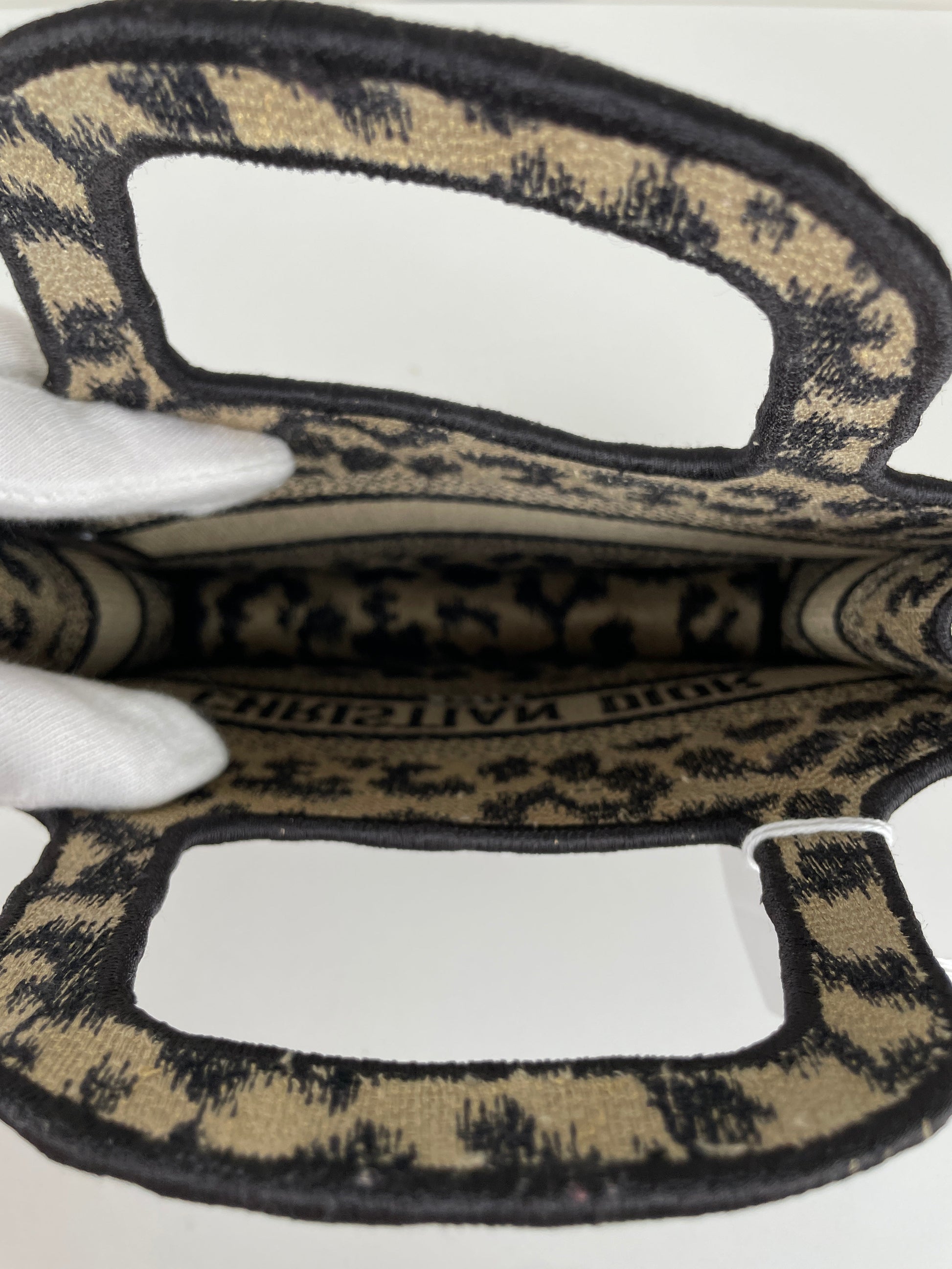 Mini Dior Book Tote leopard print bag