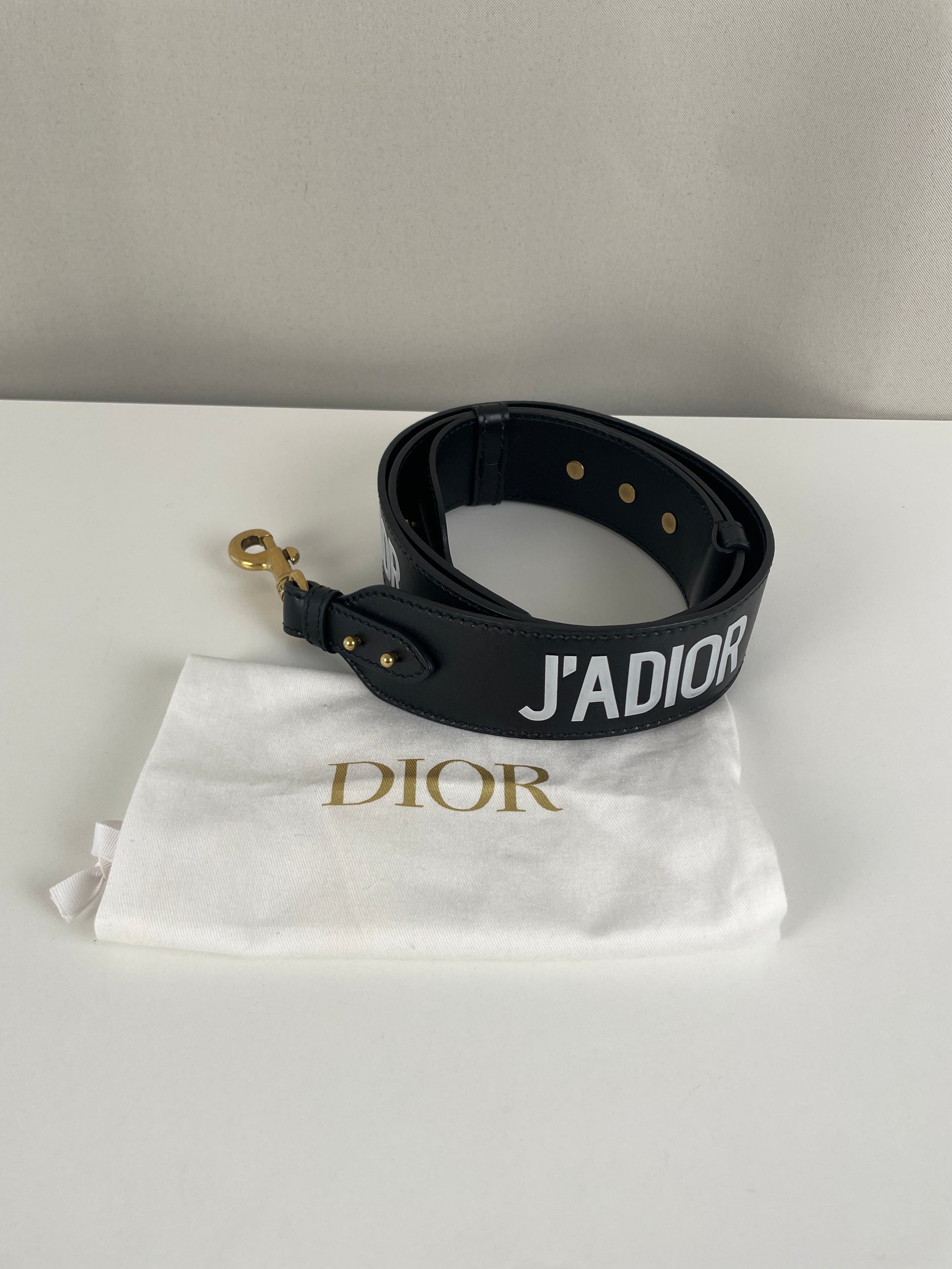 Dior strap Black and white leather