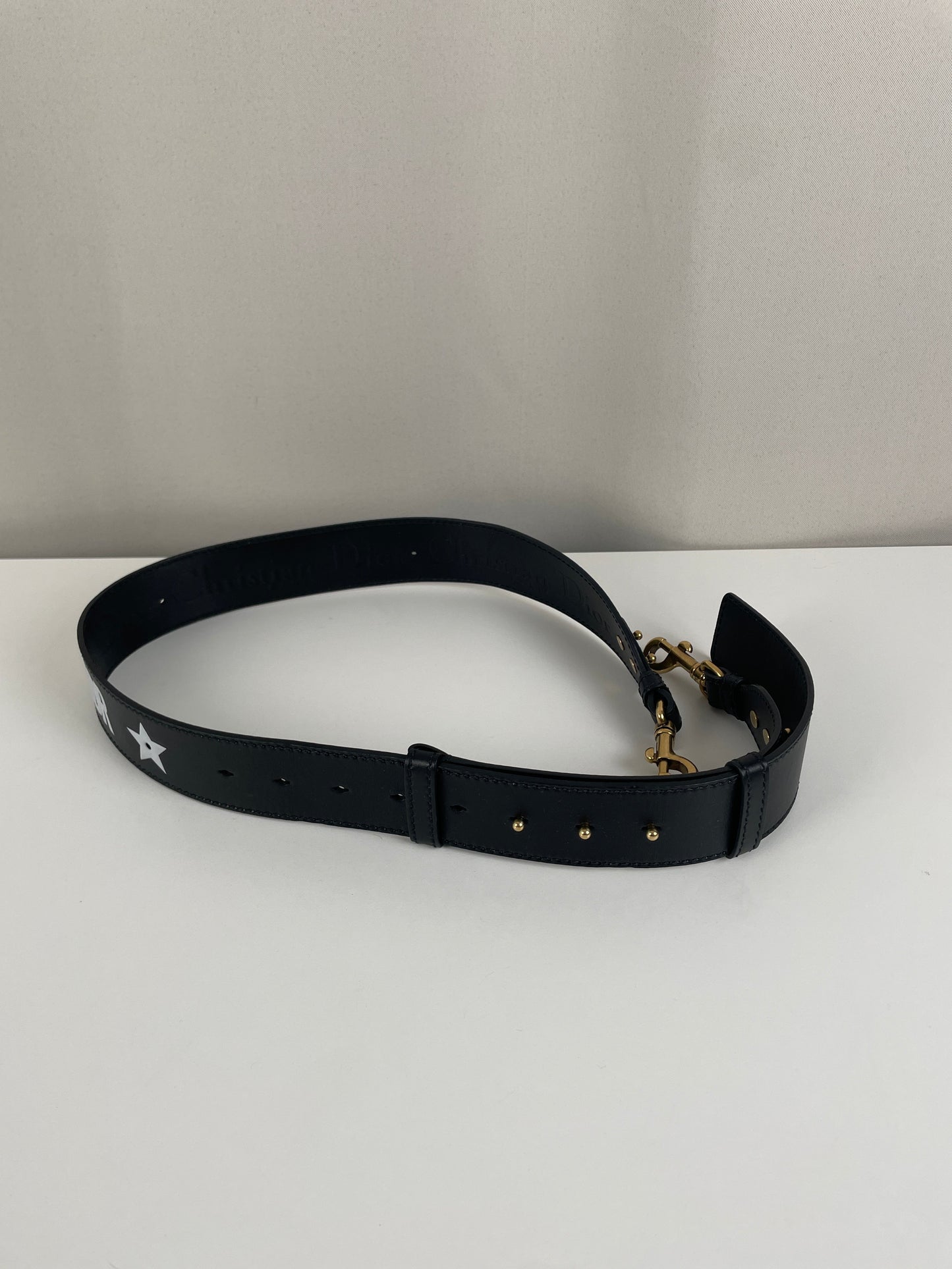 Dior strap Black and white leather