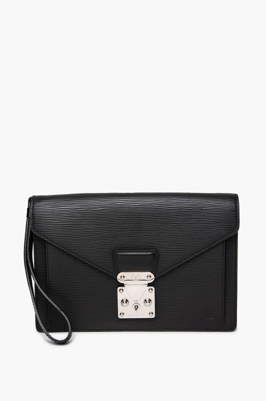 Louis Vuitton Black Epi Pochette Sellier Dragonne Clutch
