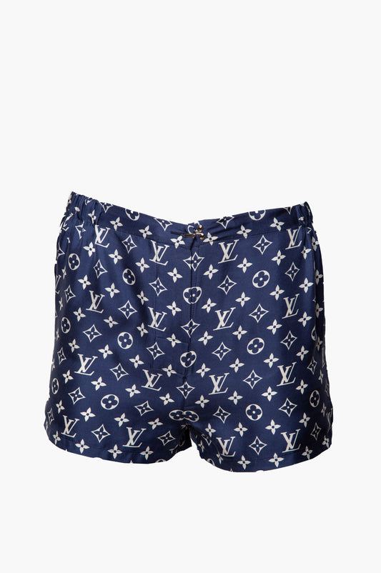 Louis Vuitton Blue Monogram Silk Pajama Short