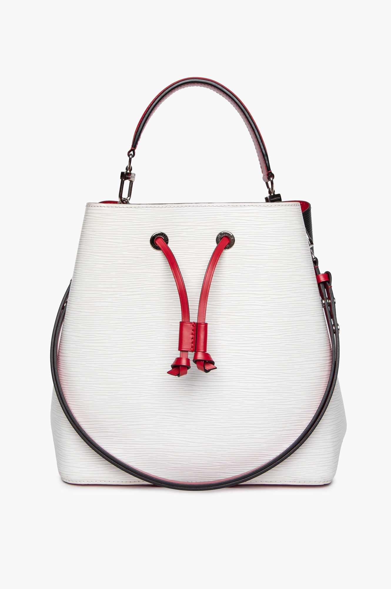 Louis Vuitton White/Black/Red Epi NéoNoé MM Bucket Bag