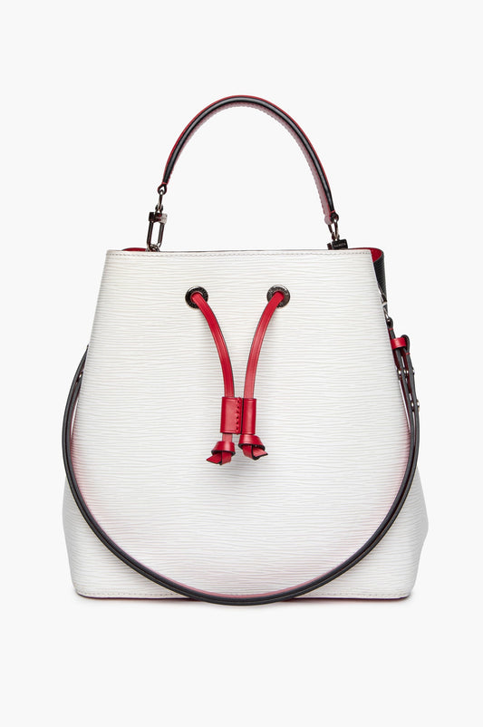 Louis Vuitton White/Black/Red Epi NéoNoé MM Bucket Bag