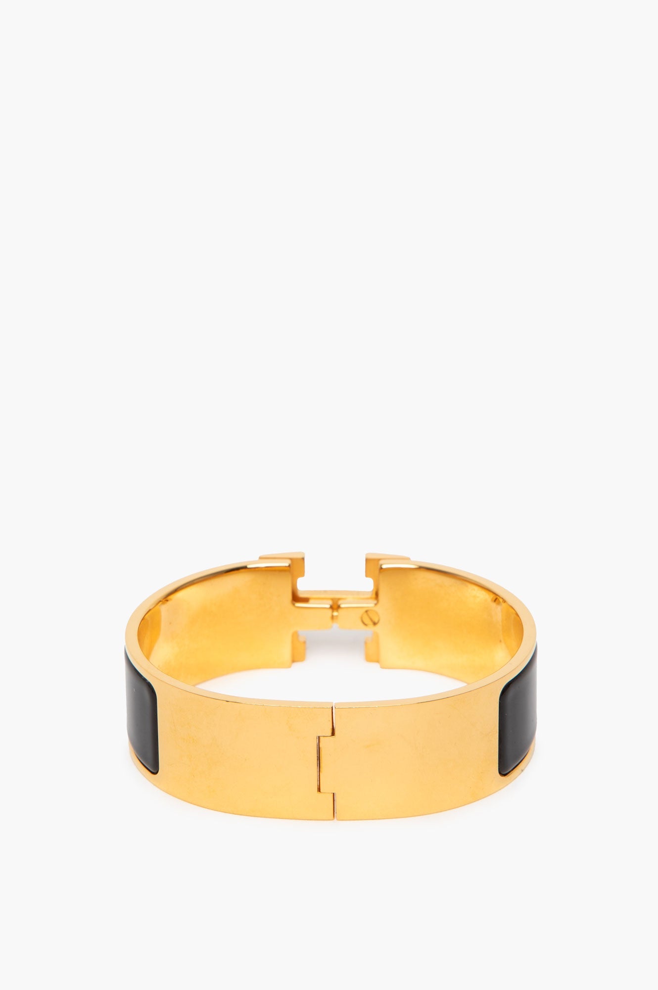 Hermès Yellow Gold/Black Clic Clac H Bracelet TGM