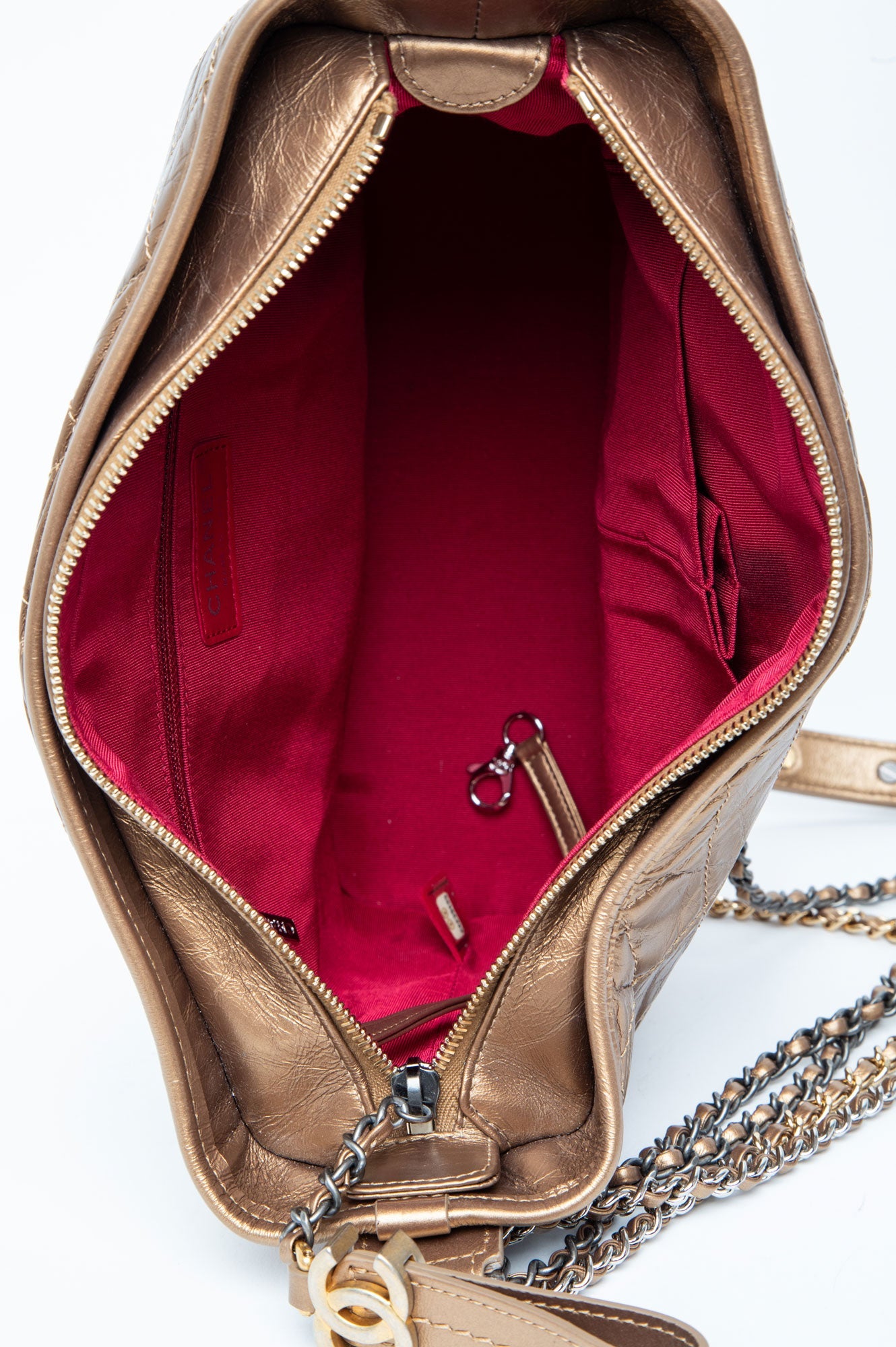 Chanel Bronze Metallic Aged Calfskin Medium Gabrielle Bag
