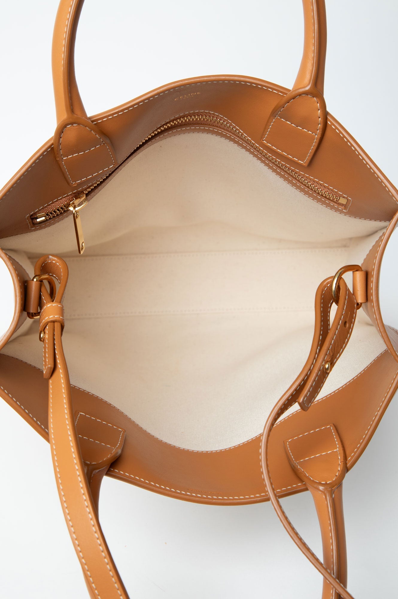 Celine Beige Small Canva Vertical Cabas Bag