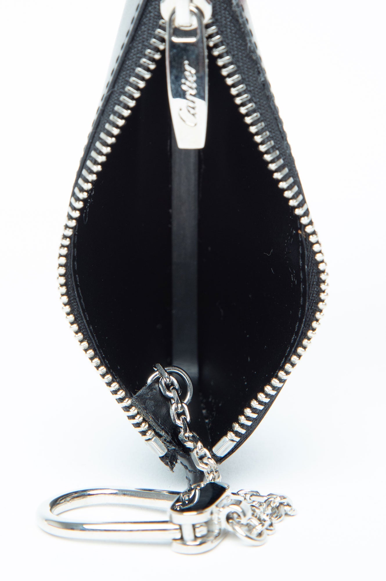 Cartier Black Leather Coin Purse Wallet