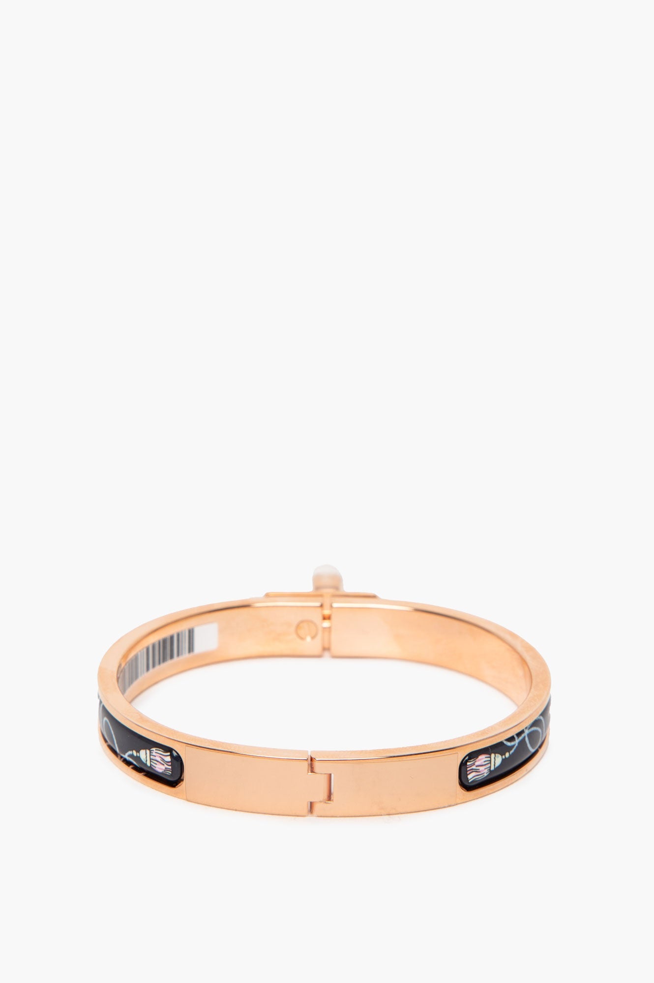 Hermès "Les Cles" Printed Rose Gold Mini Clic Kelly Bracelet PM