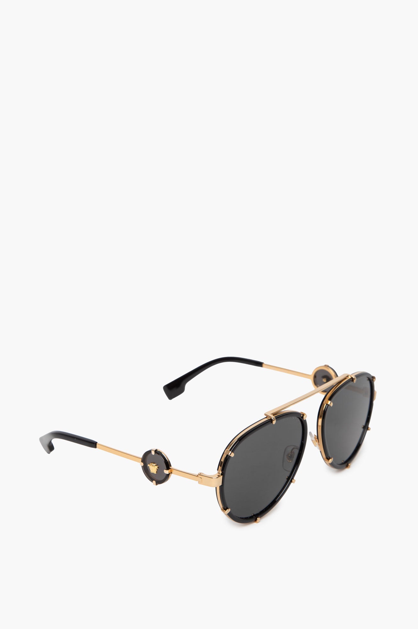 Versace VE2232 Black/Grey Pilot Sunglasses Mens