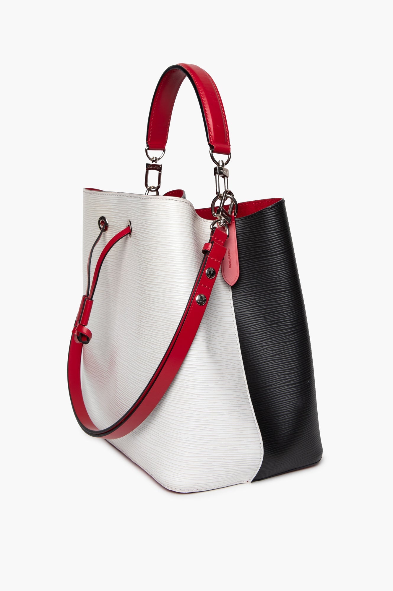 Louis Vuitton White/Black/Red Epi NéoNoé MM Bucket Bag