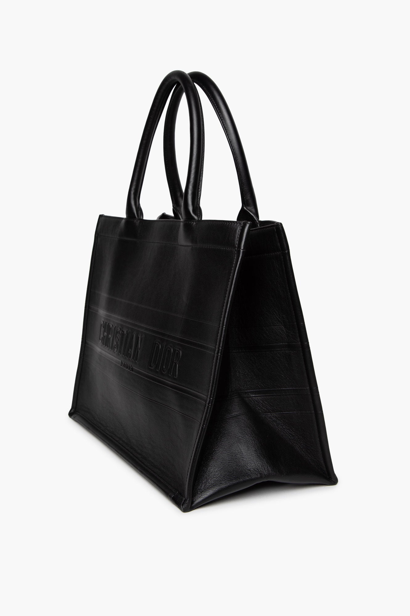 Christian Dior Black Calf Leather Book Tote