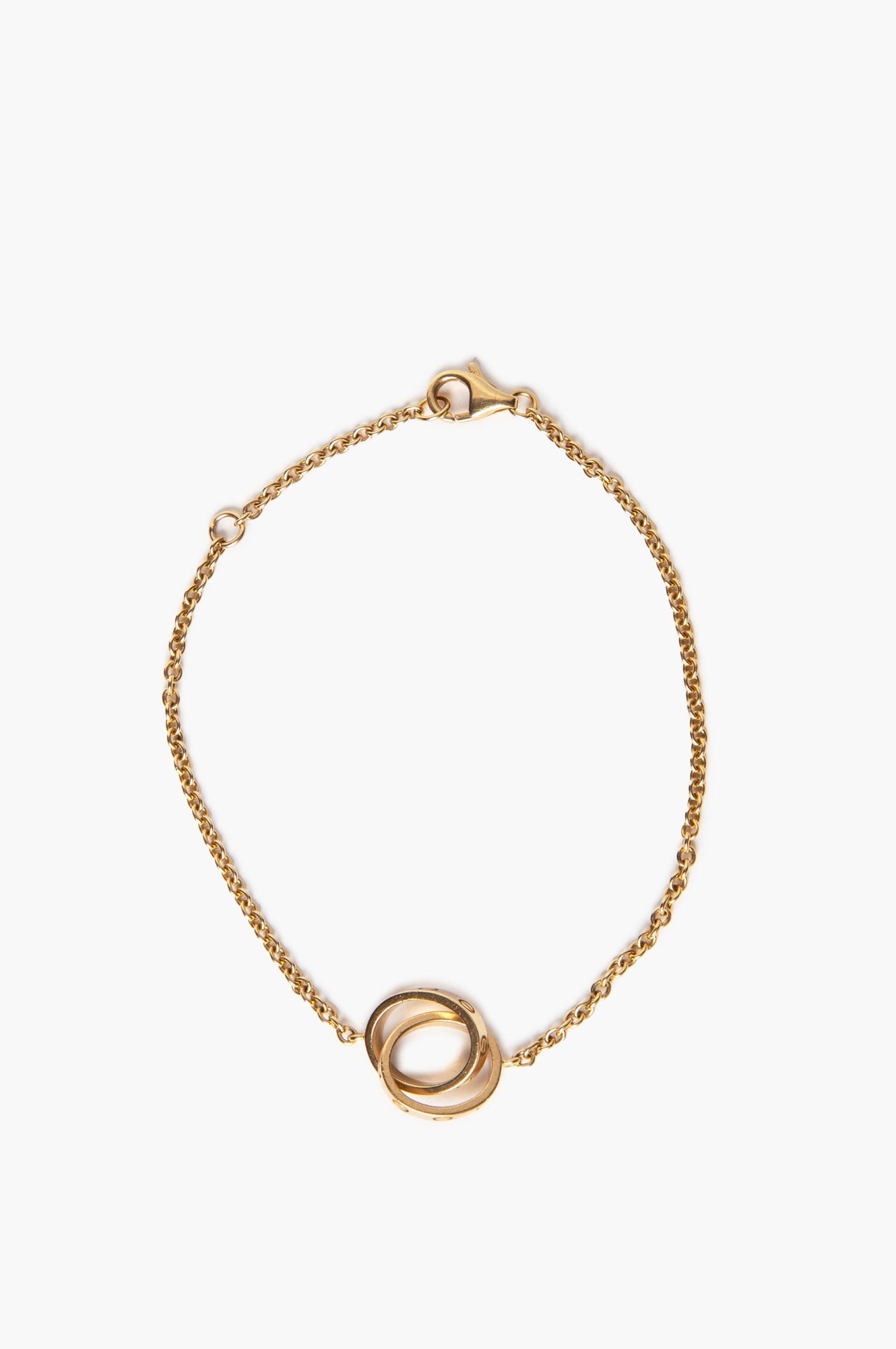 Cartier 18k Gold Love Bracelet On Chain