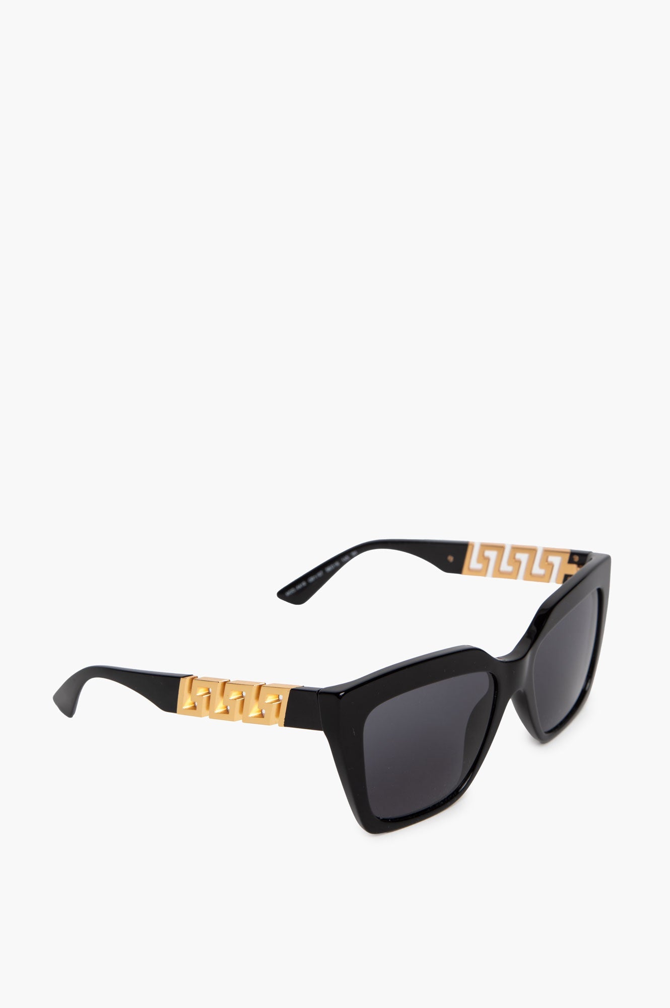 Versace Black VE4418 Sunglasses with Gold Greca Temple Detailing
