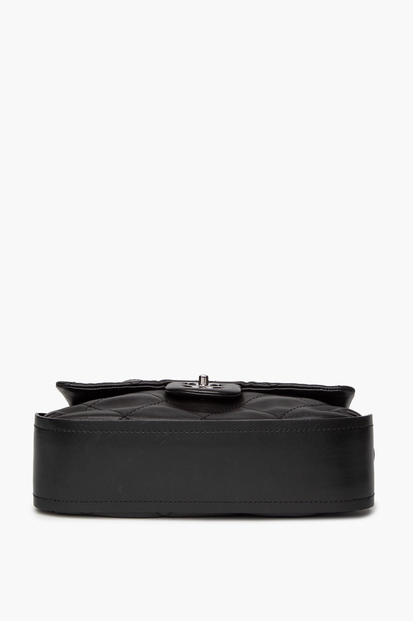 Chanel Black Lambskin CC Curved Flap Bag