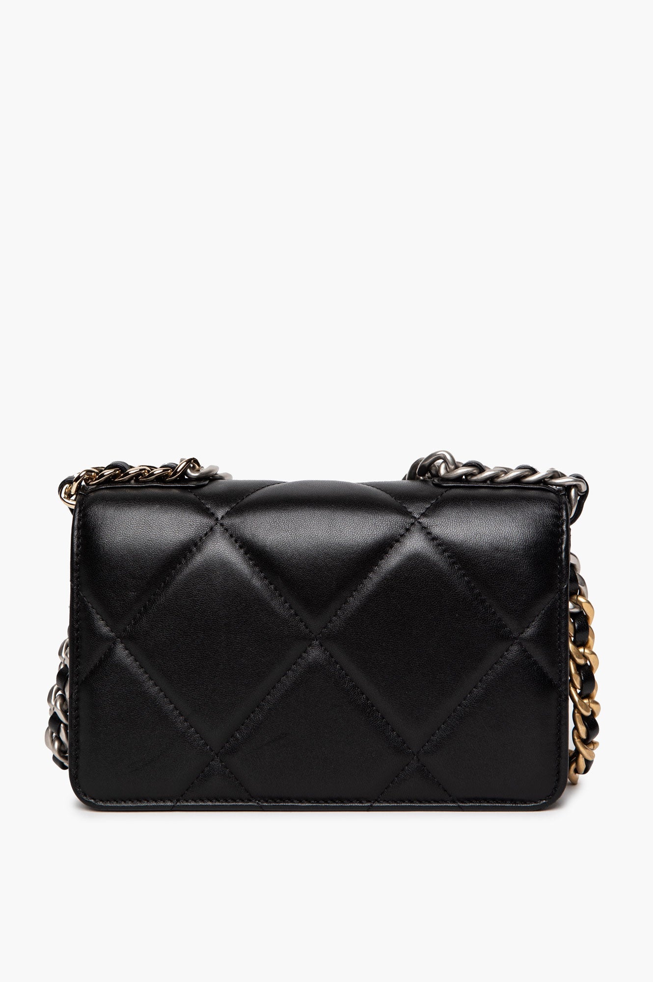 Chanel Black Lambskin 19 Wallet On Chain Bag