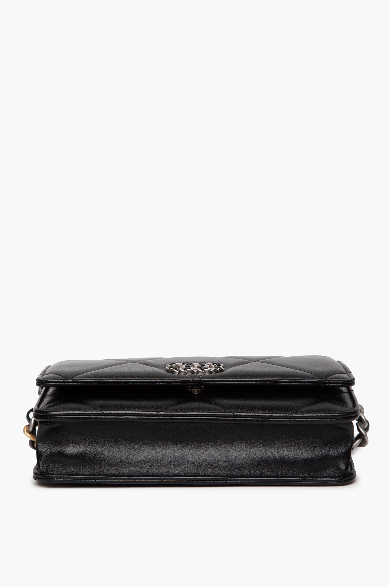 Chanel Black Lambskin 19 Wallet On Chain Bag