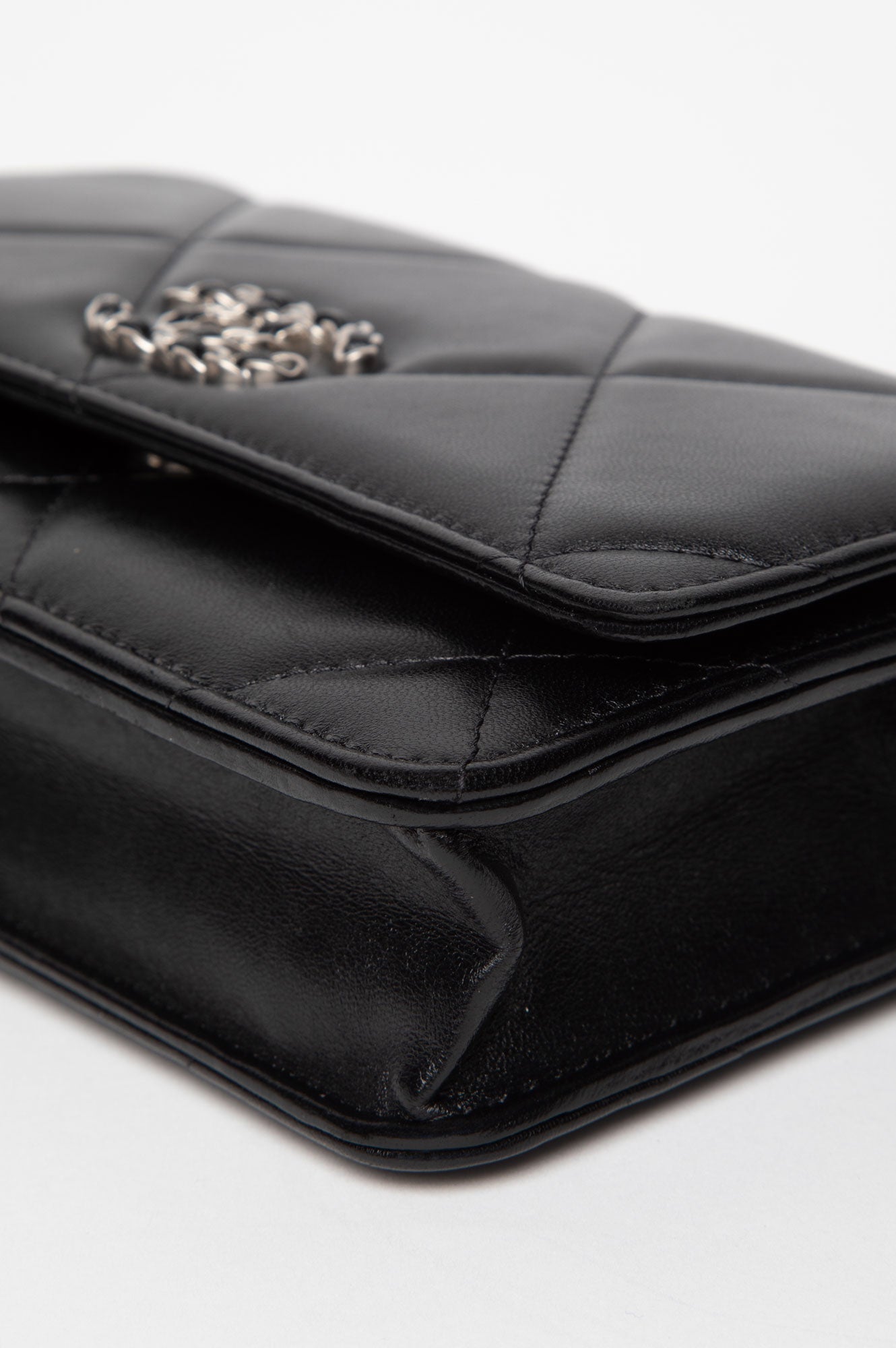 Chanel Black Lambskin 19 Wallet On Chain Bag