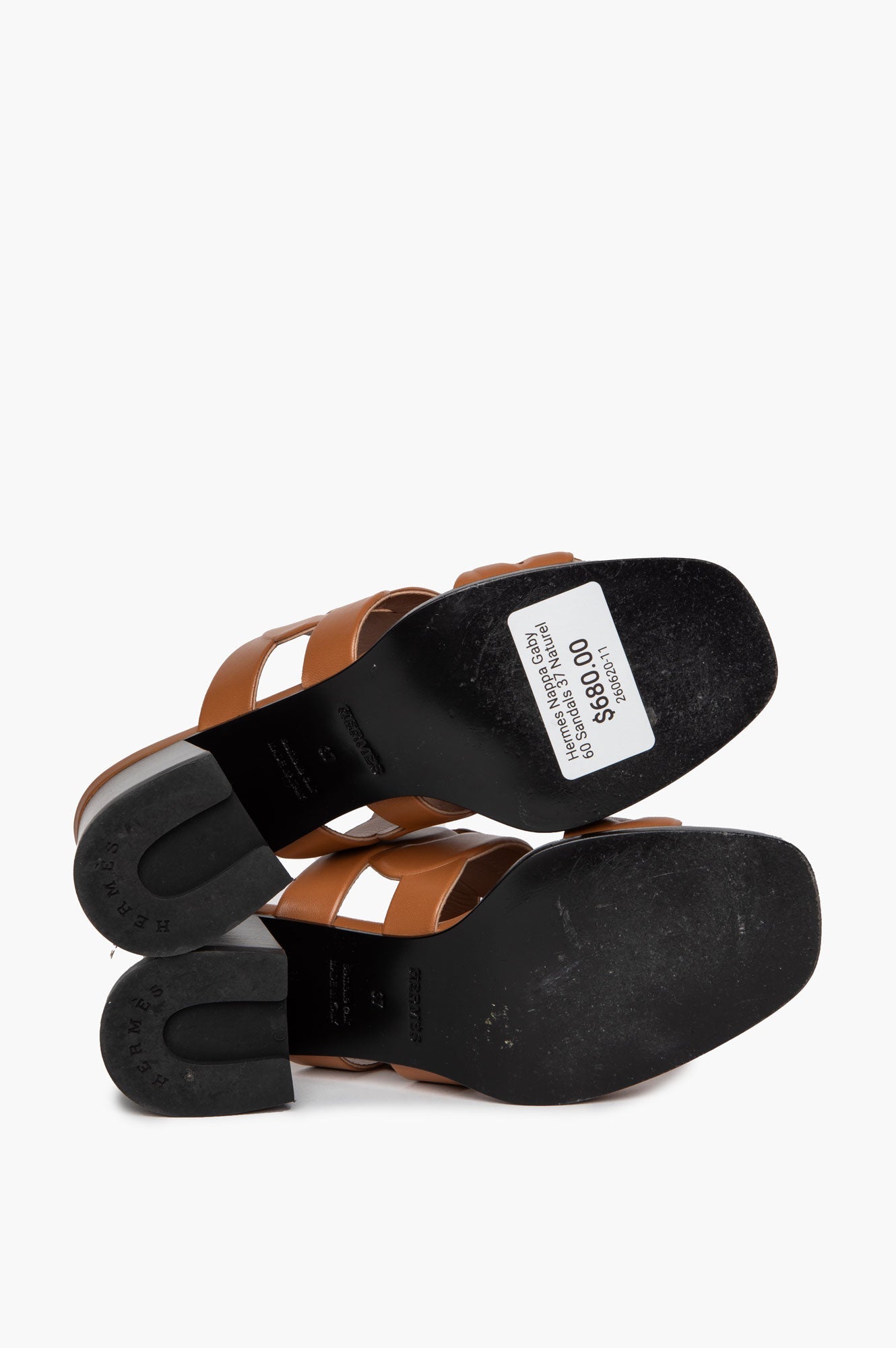 Hermès Naturel Nappa Gaby 60 Sandals Size 37
