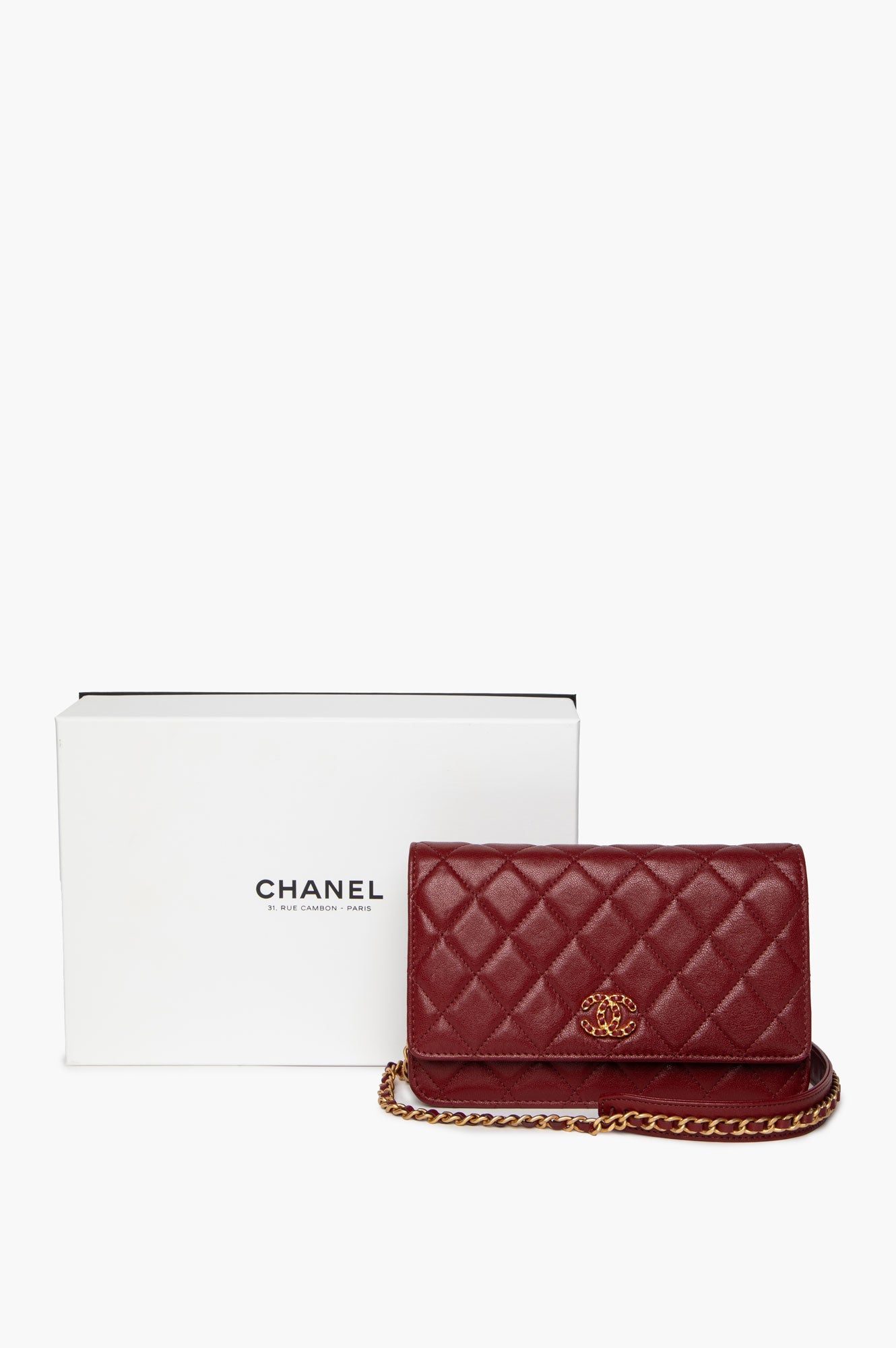 Chanel Quilted Burgundy Lambskin Infinity WOC