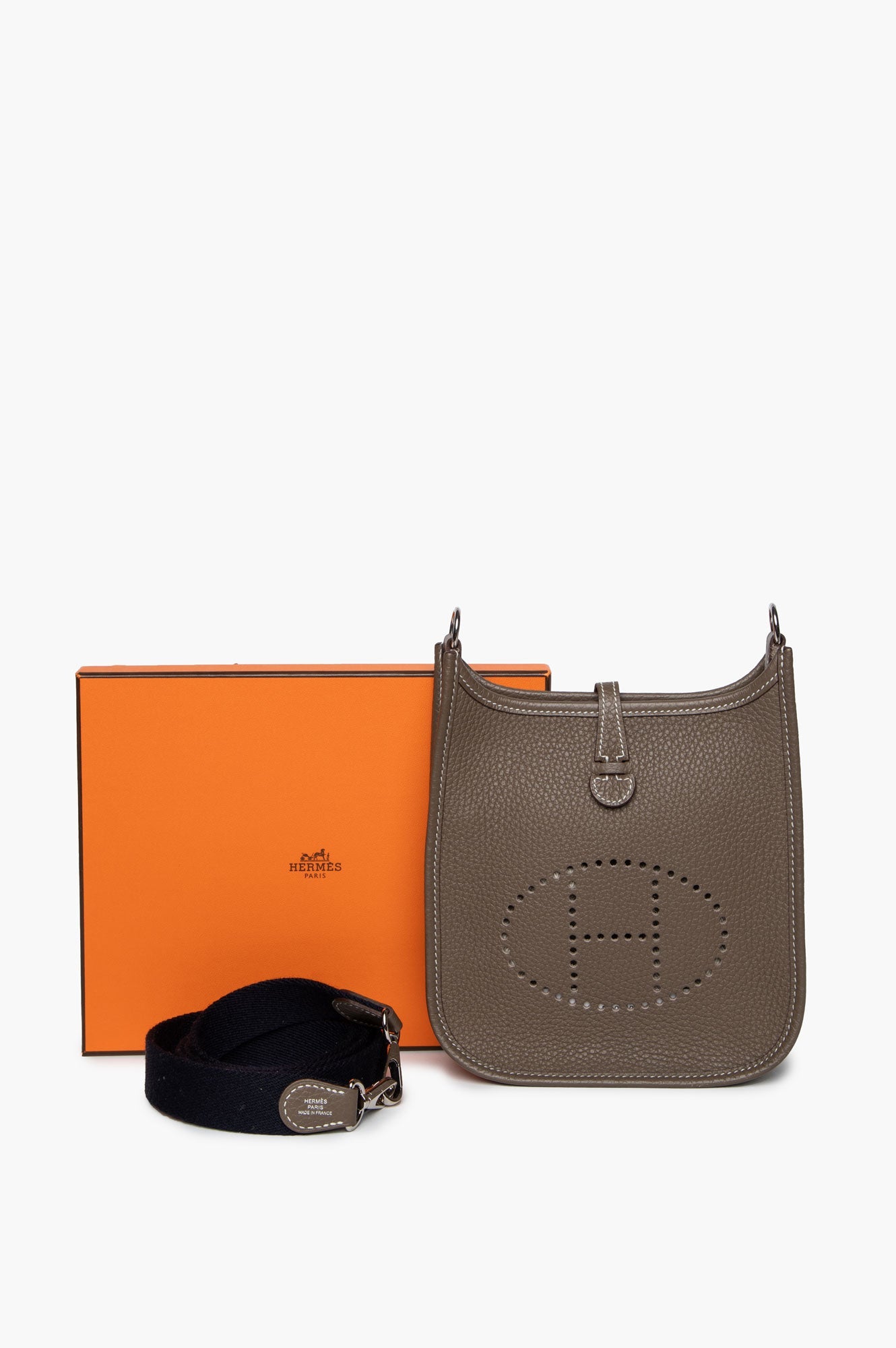 Hermès Mini Etoupe Clemence Indigo Strap Evelyne TPM