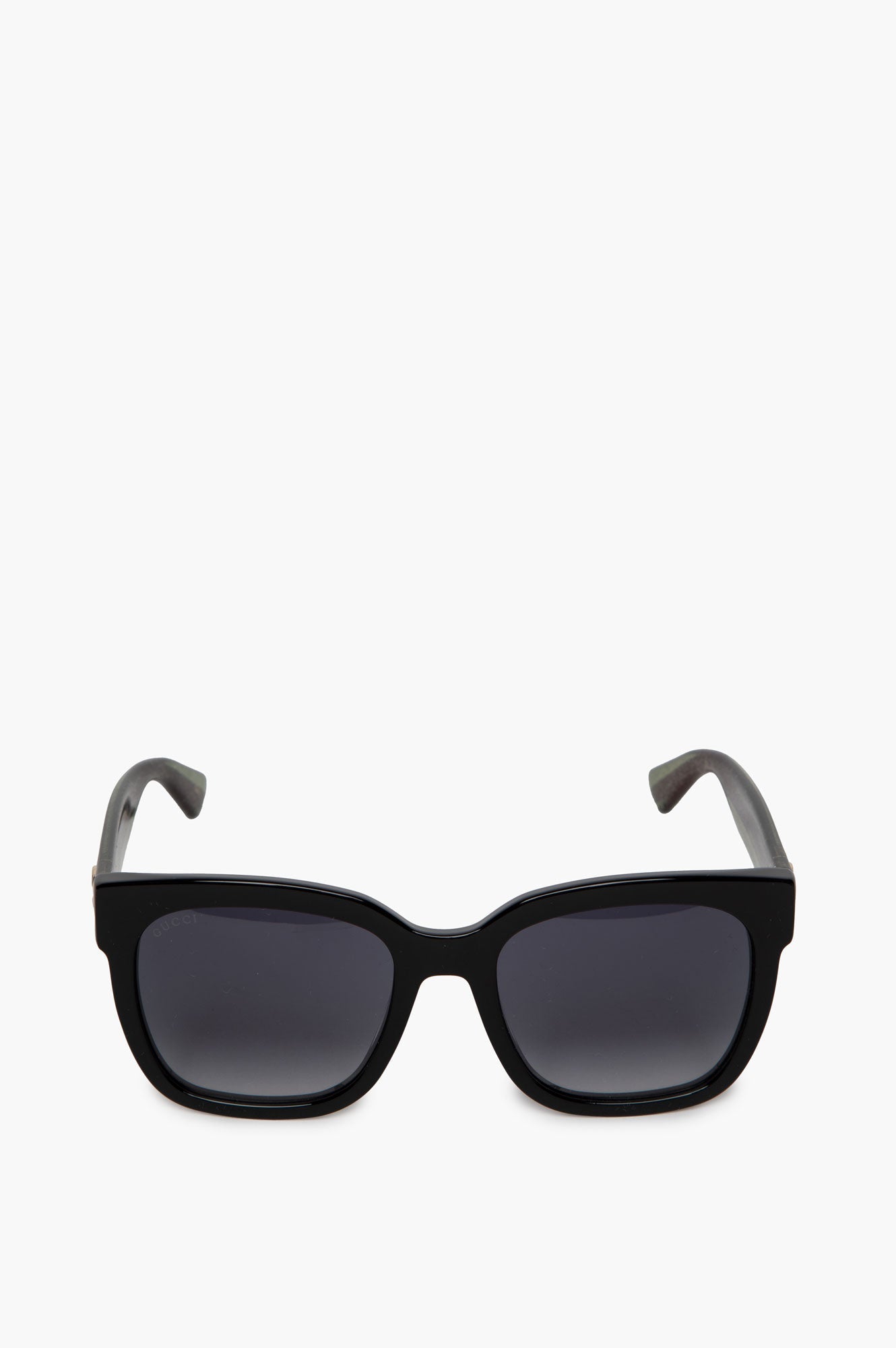 Gucci Black & Green Glitter Web Striped GG0034S Sunglasses