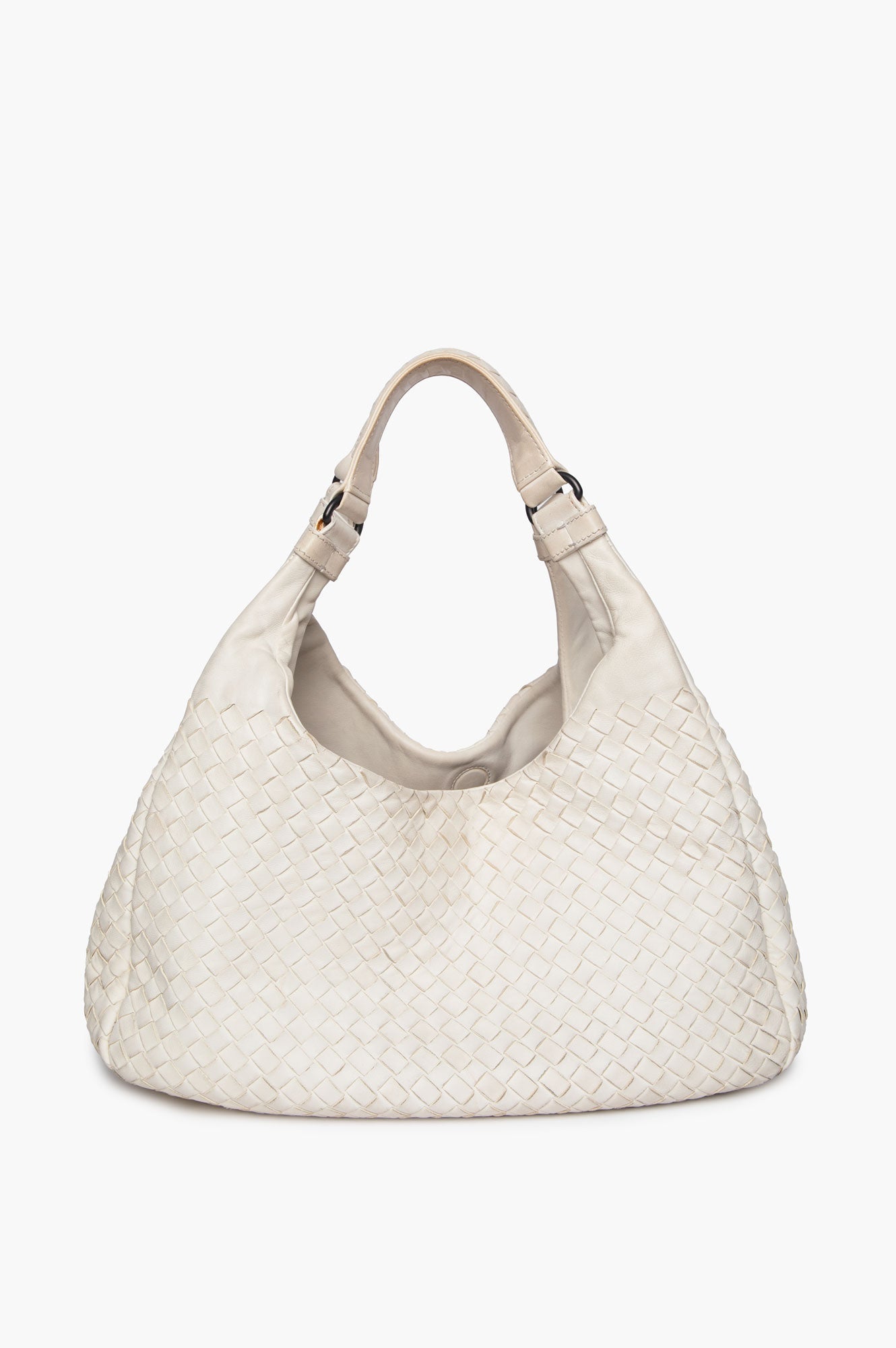 Bottega Veneta White Intrecciato Campana Tote Bag