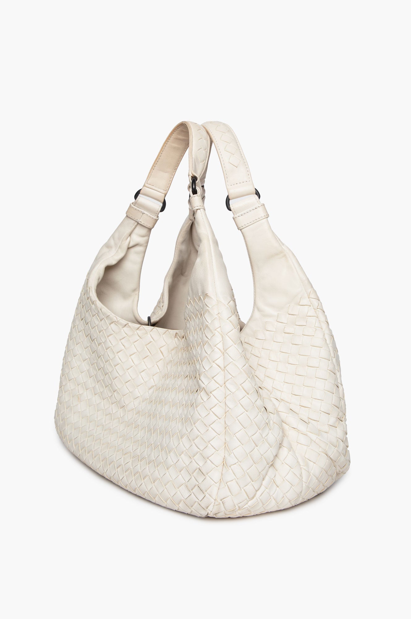Bottega Veneta White Intrecciato Campana Tote Bag