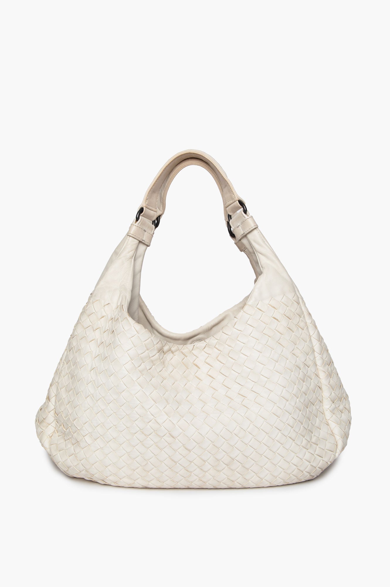 Bottega Veneta White Intrecciato Campana Tote Bag
