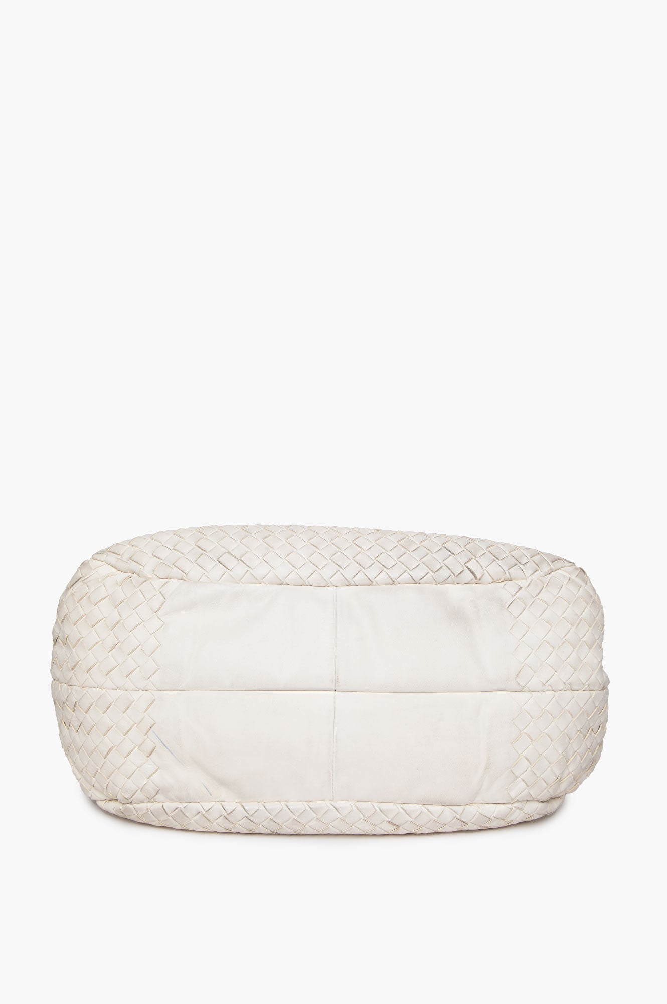Bottega Veneta White Intrecciato Campana Tote Bag