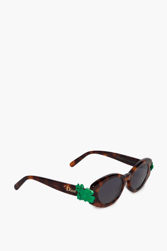 Christian Dior Blonde Havana Dior Clover B11 Oval Sunglasses
