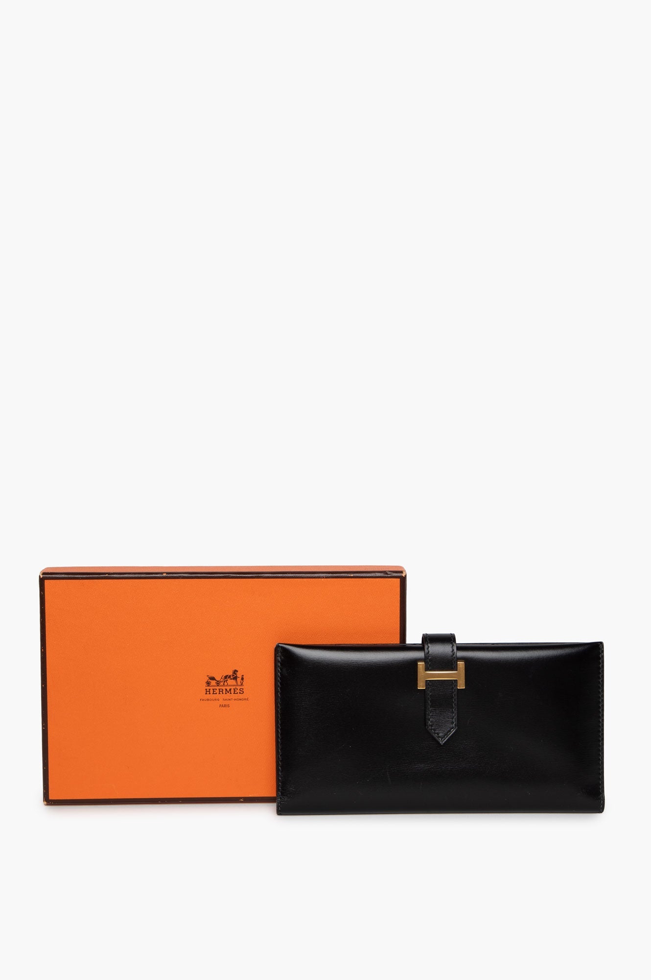 Hermès Black Calfskin Bearn Wallet