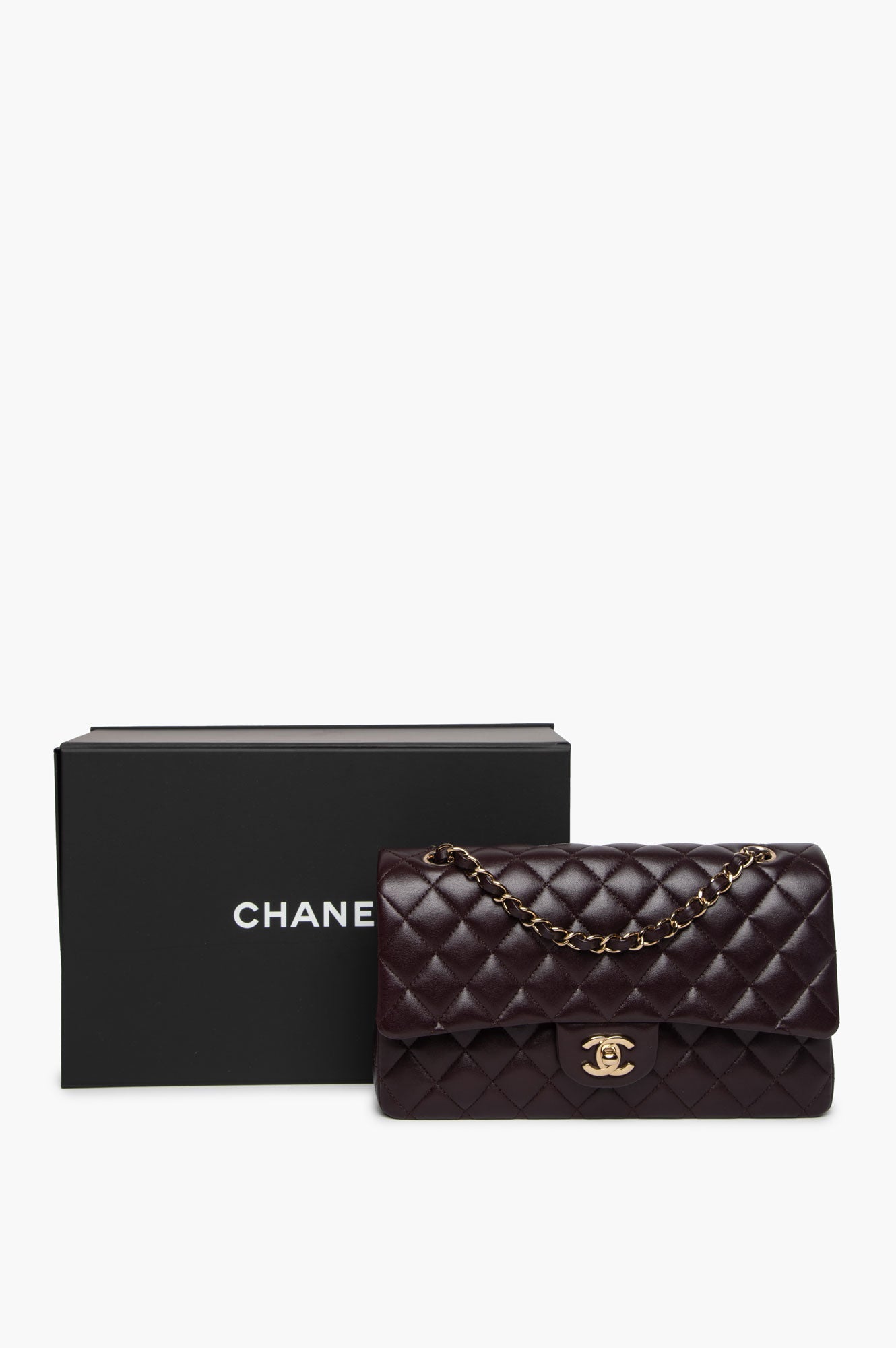 Chanel Dark Purple Lambskin Medium Classic Flap Bag 2025