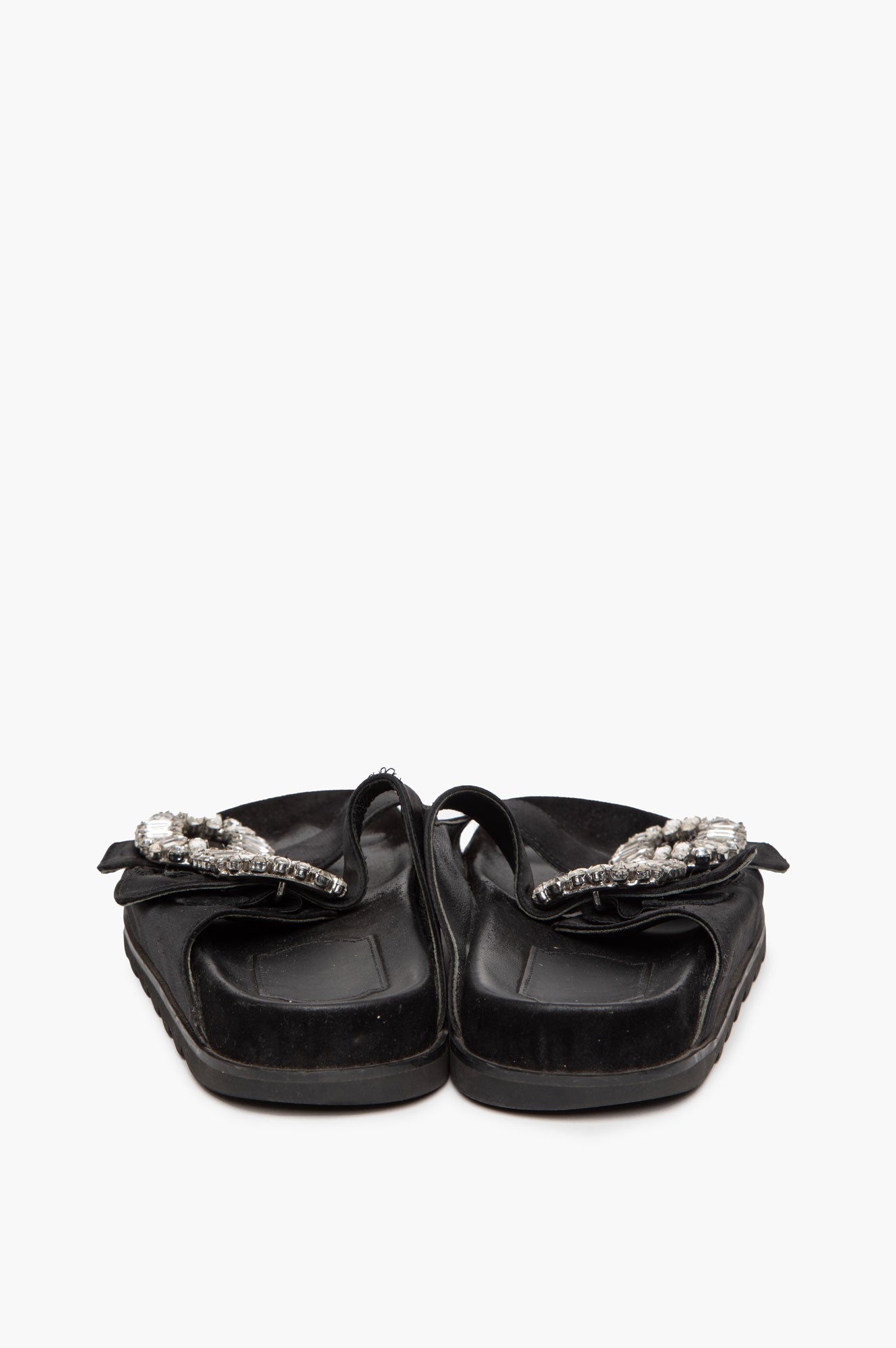 Roger Vivier Black Slidy Viv Leather Mules Size 37