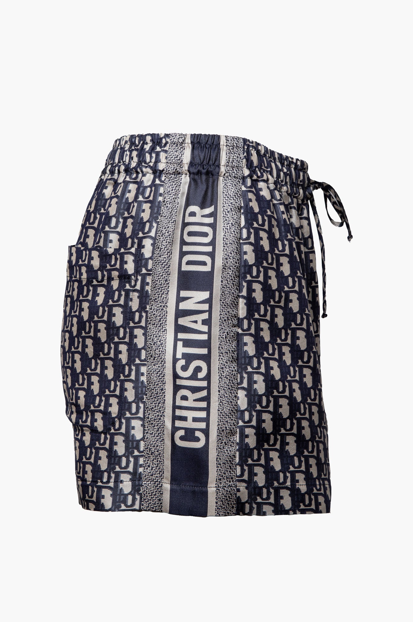 Christian Dior Blue Silk Oblique Chez Moi Shorts